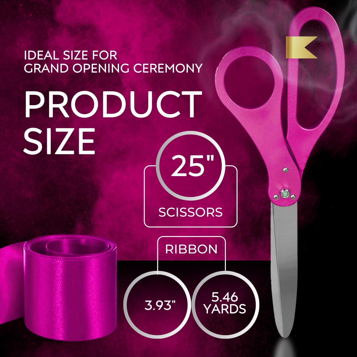 Pink Grand Opening Ribbon Cutting Kit with 25 Scissors