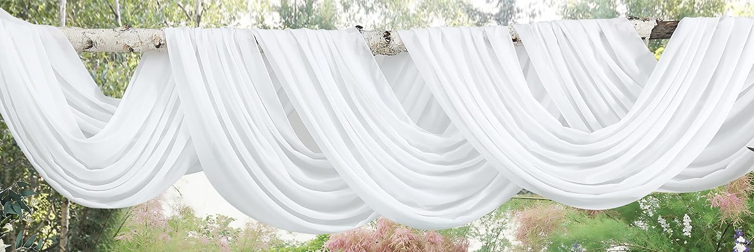 24 Feet White Chiffon Table Runner Fabric