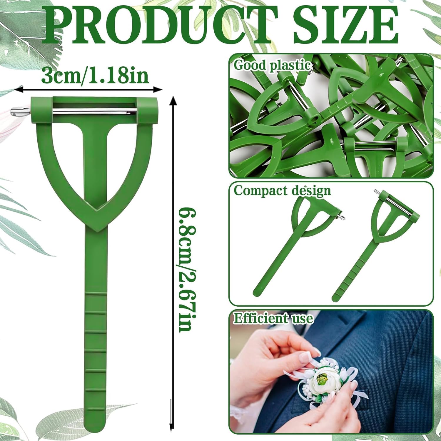 30Pcs Green Triangle Safety Pins for Men Brooch Clips