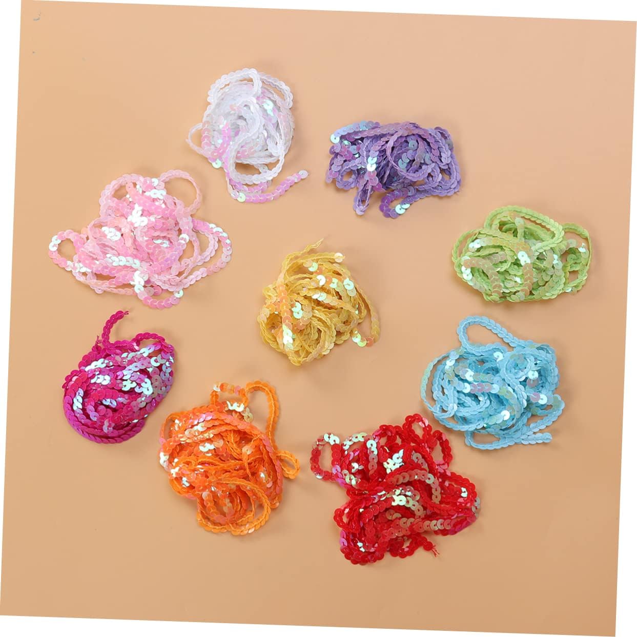 9pcs 6mm Sequin Strips 2 Meter Lace Trim for Wedding Aisle Runner