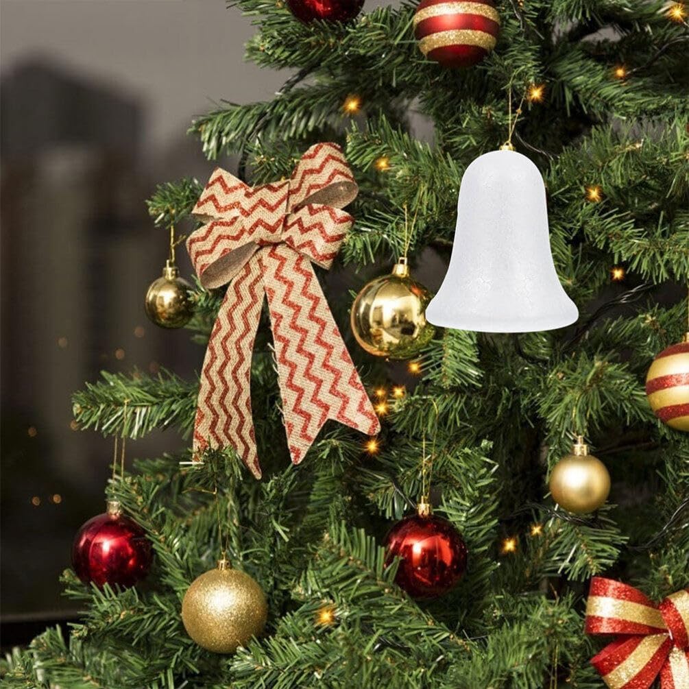 10 Pcs White Foam Christmas Bells for DIY Craft Projects