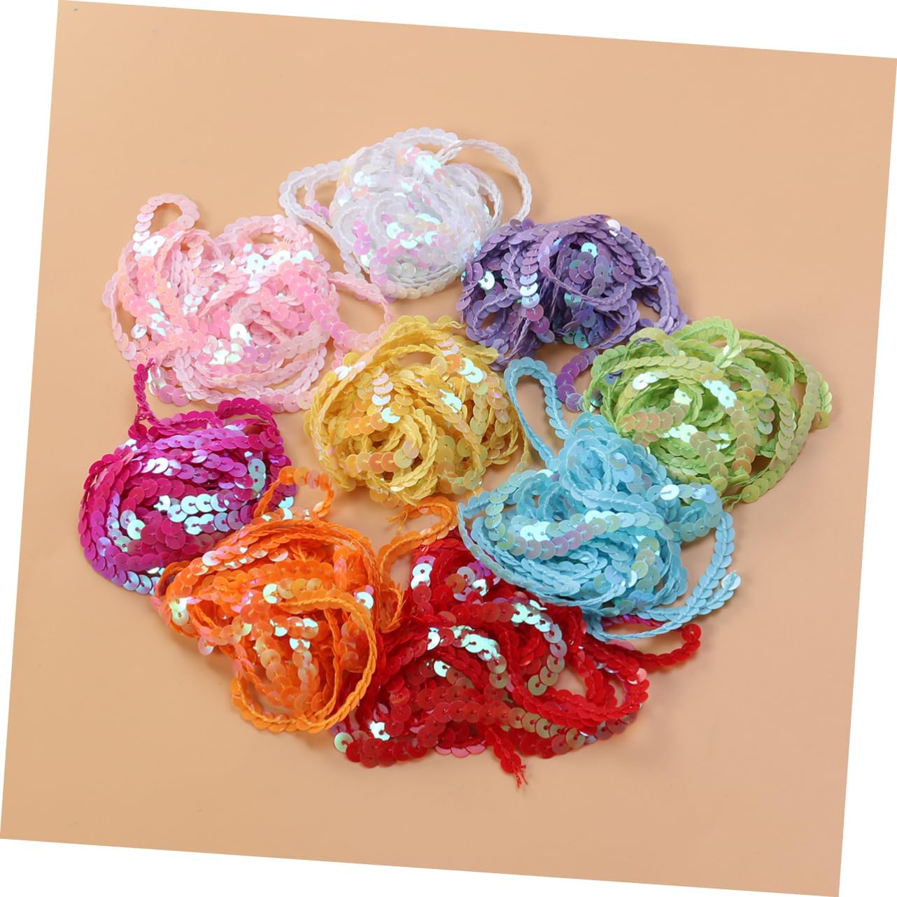 9pcs 6mm Sequin Strips 2 Meter Lace Trim for Wedding Aisle Runner