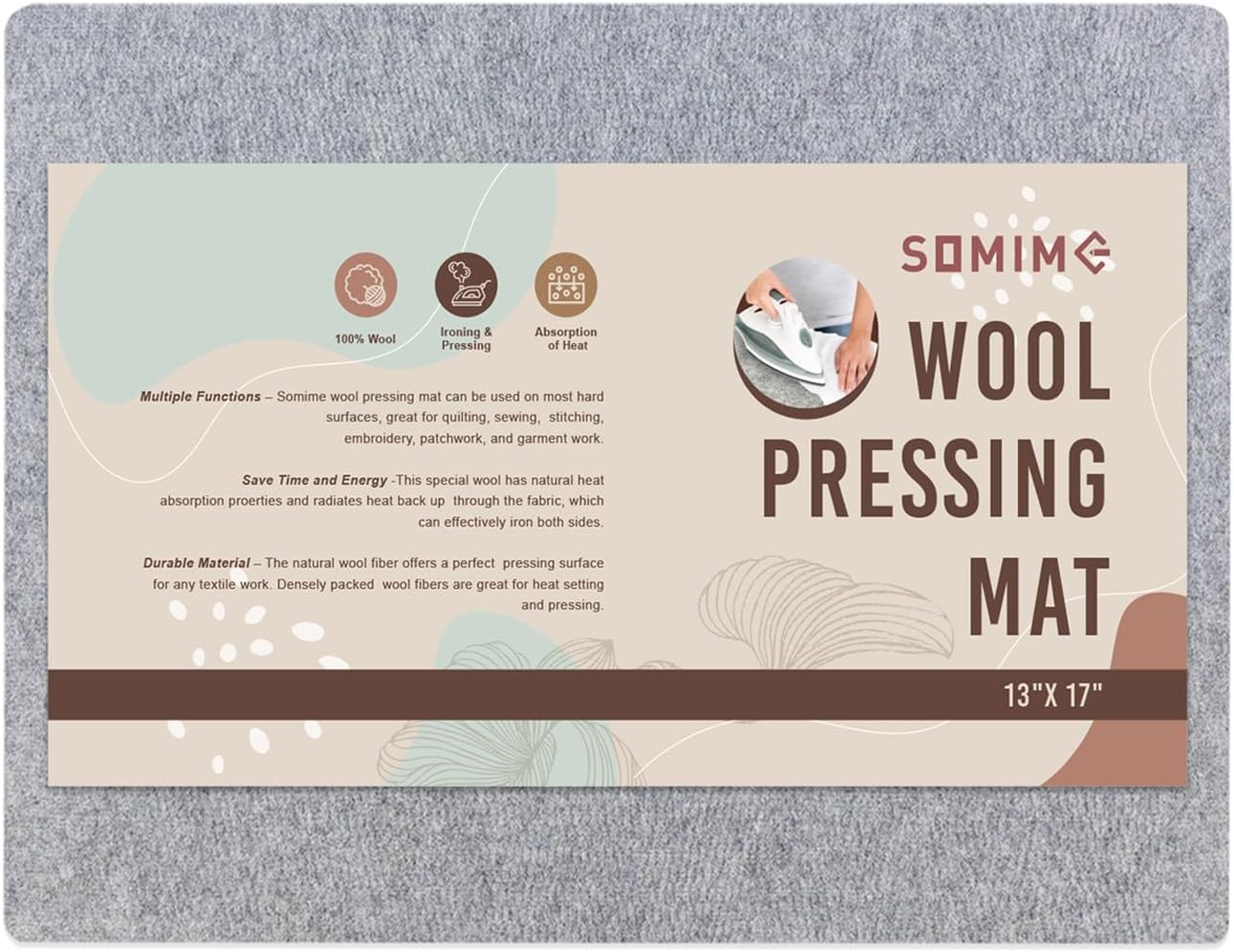 Somime 13x17 Wool Pressing Mat for Sewing and Quilting