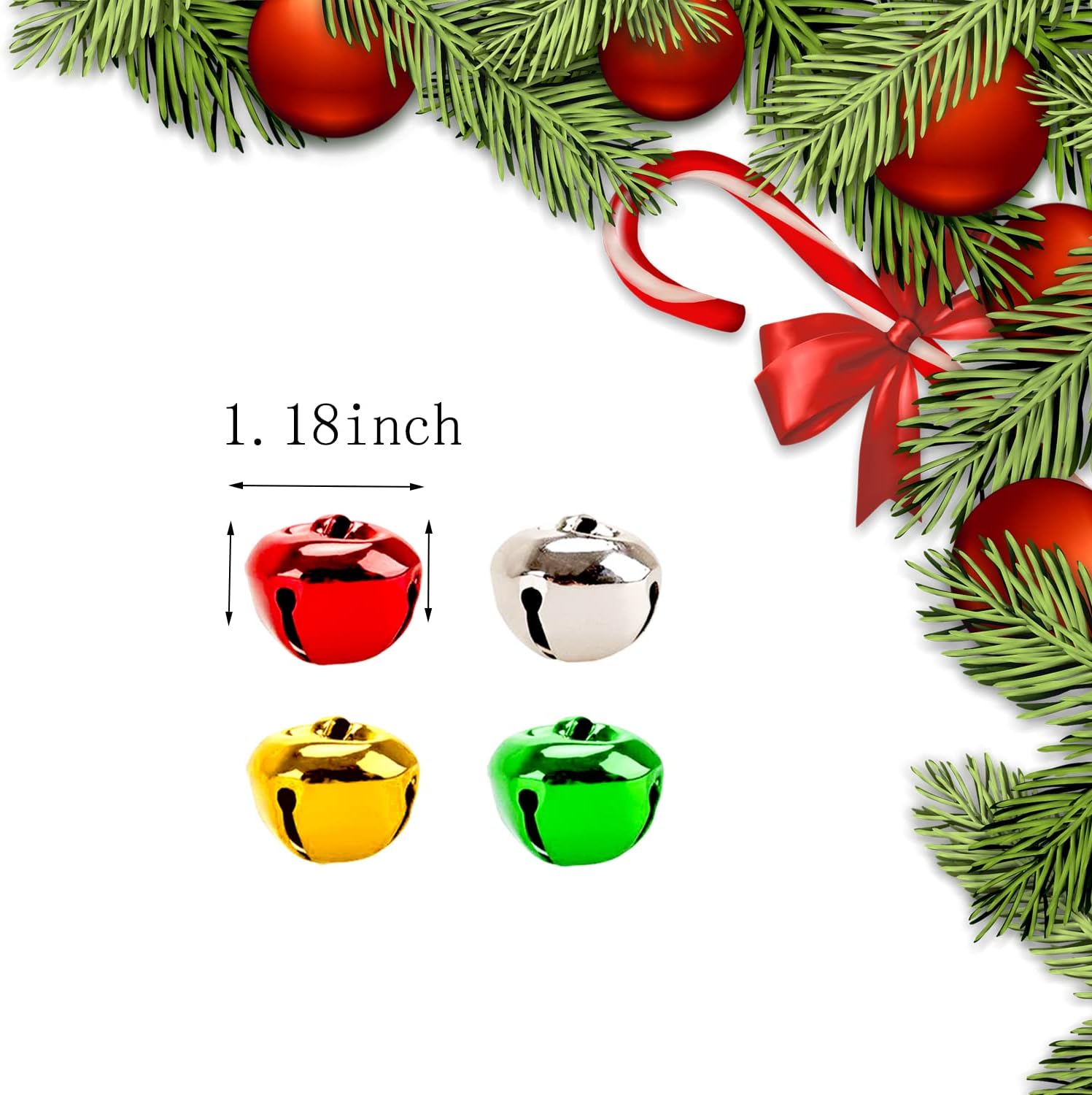 118 Inch Jingle Bells 40 Pack for Christmas Decor
