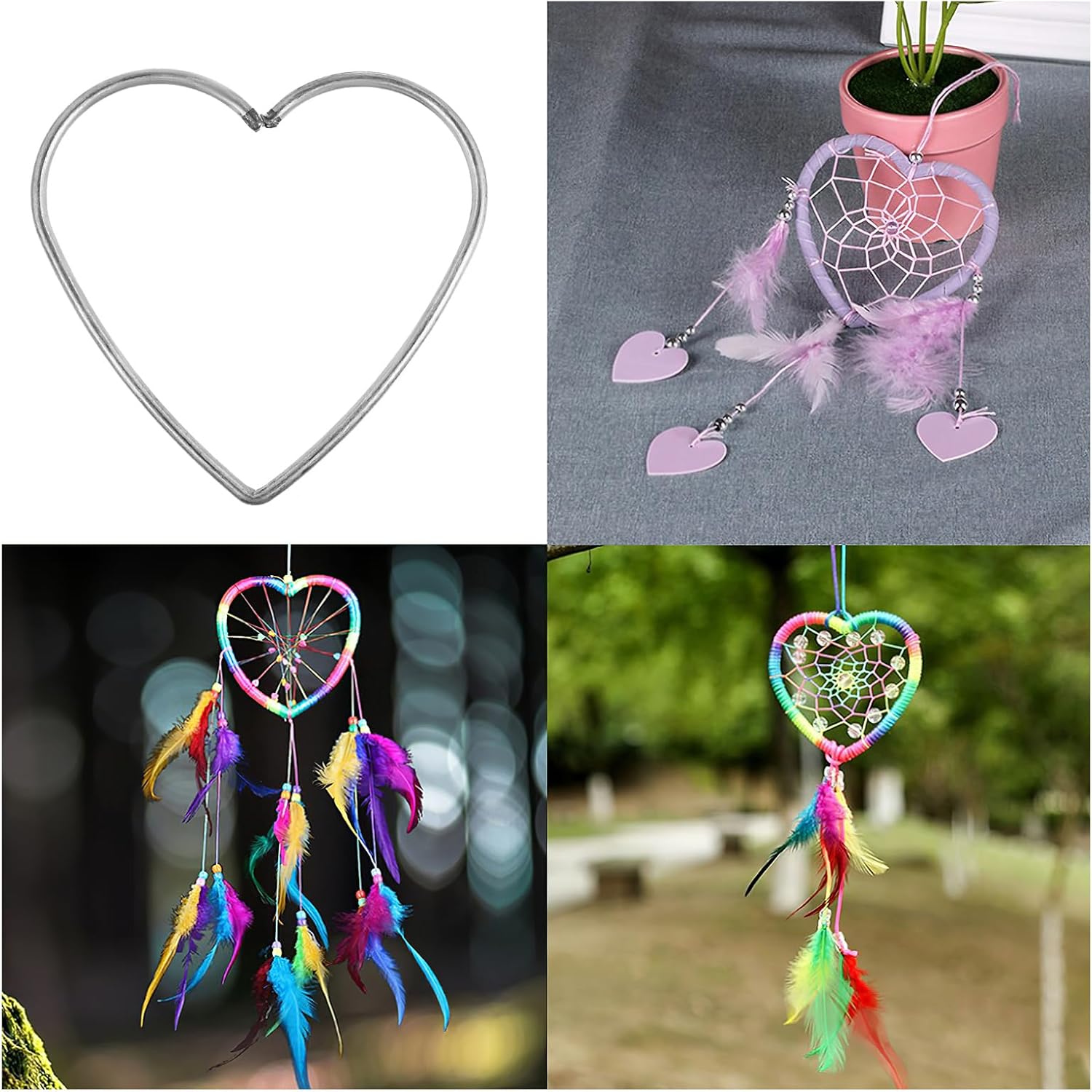 DECHOUS 9Pcs Heart Dream Catcher Rings