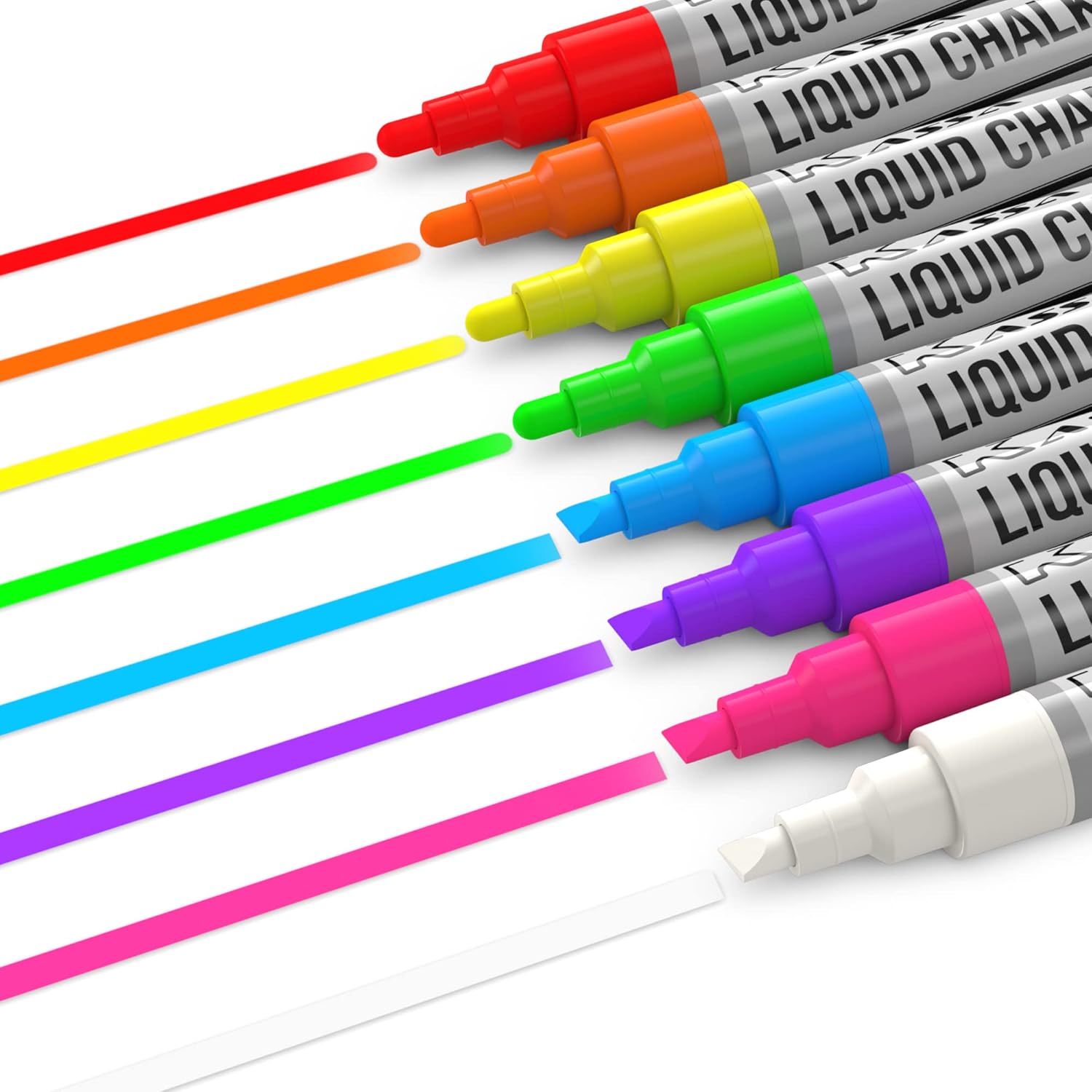 Kassa 10-Pack Neon Chalk Markers with Reversible Tips