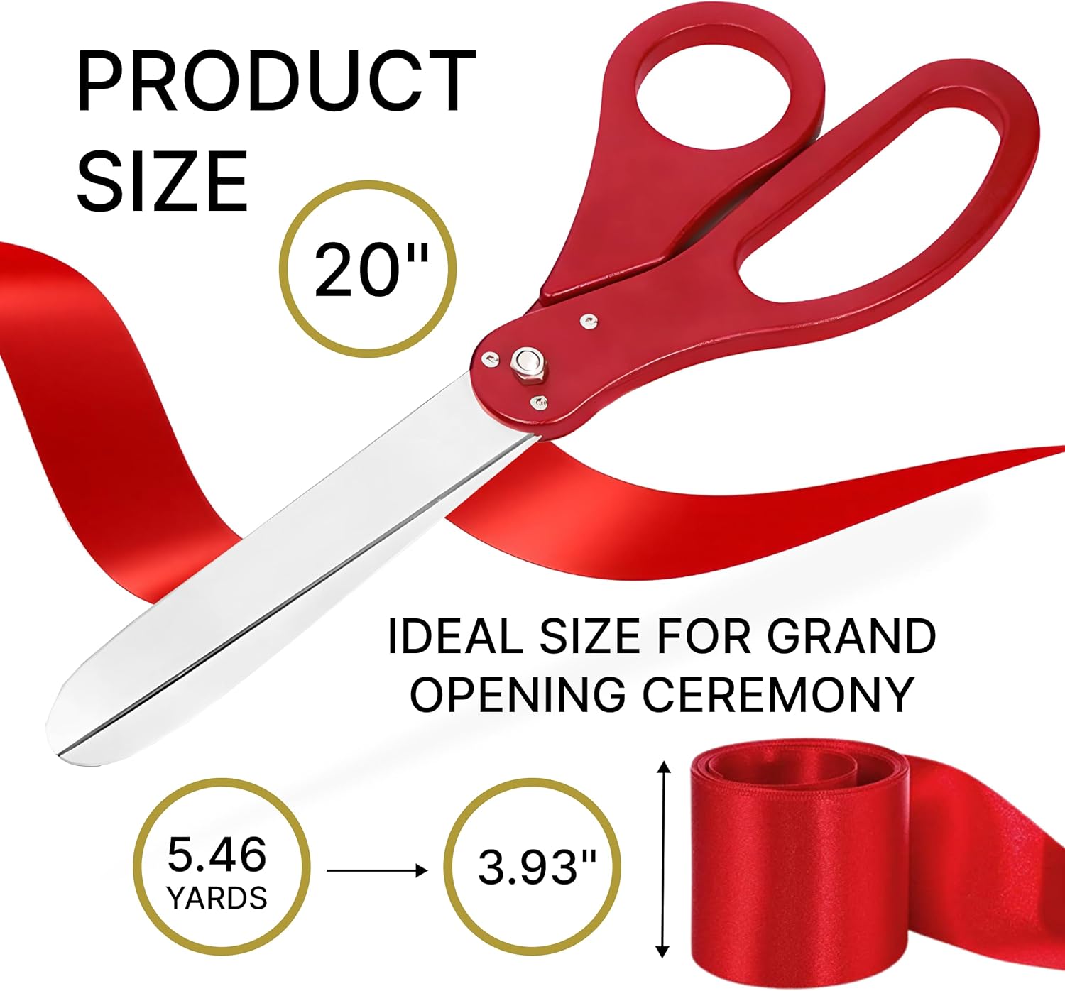 Red Ribbon Cutting Ceremony Kit 20 Inch Scissors