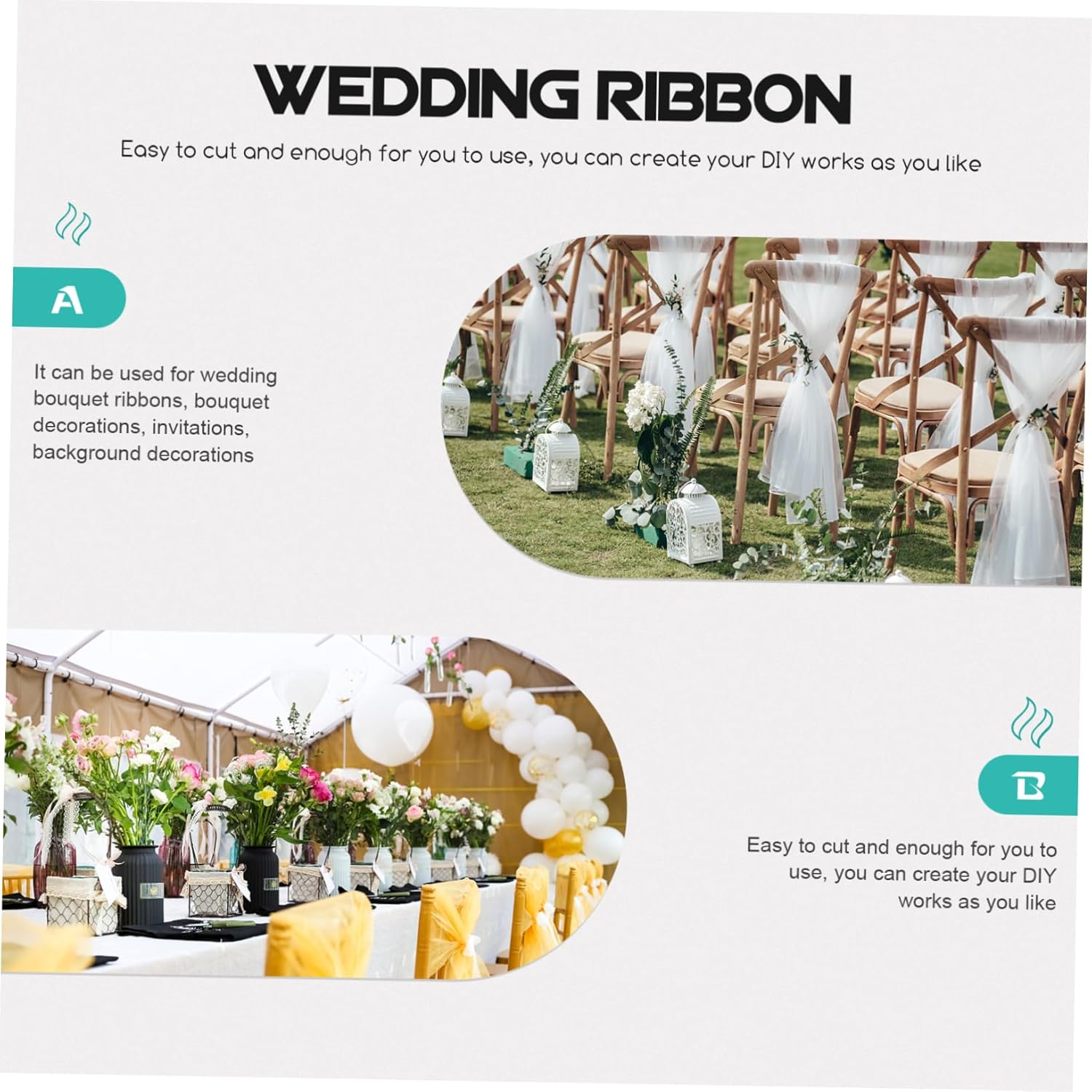 DIY Craft Gauze Ribbon Mesh Wedding Aisle Runner Decor