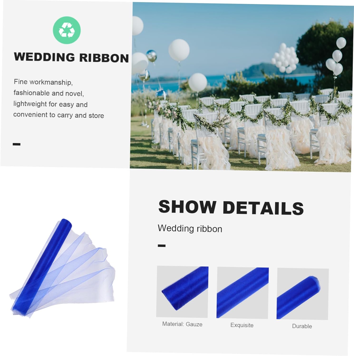 DIY Craft Gauze Ribbon Mesh Wedding Aisle Runner Decor