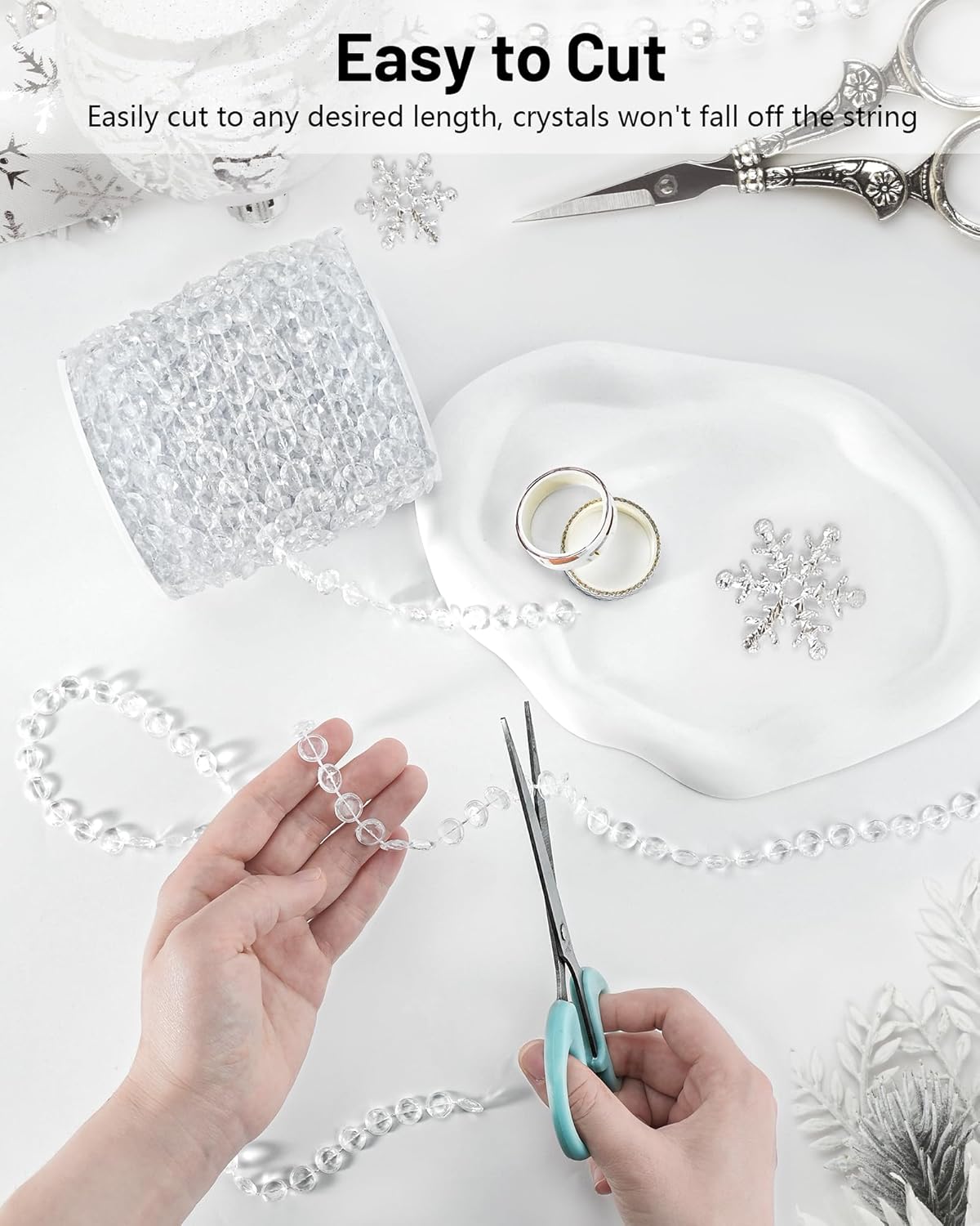 99FT Acrylic Crystal Garland for Wedding and Party Decor