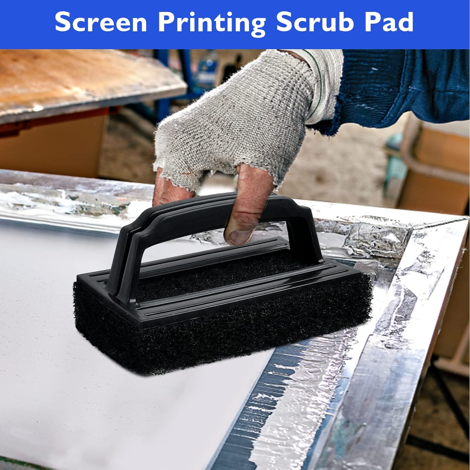 10 Pcs Screen Printing Scrub Pad with Handle