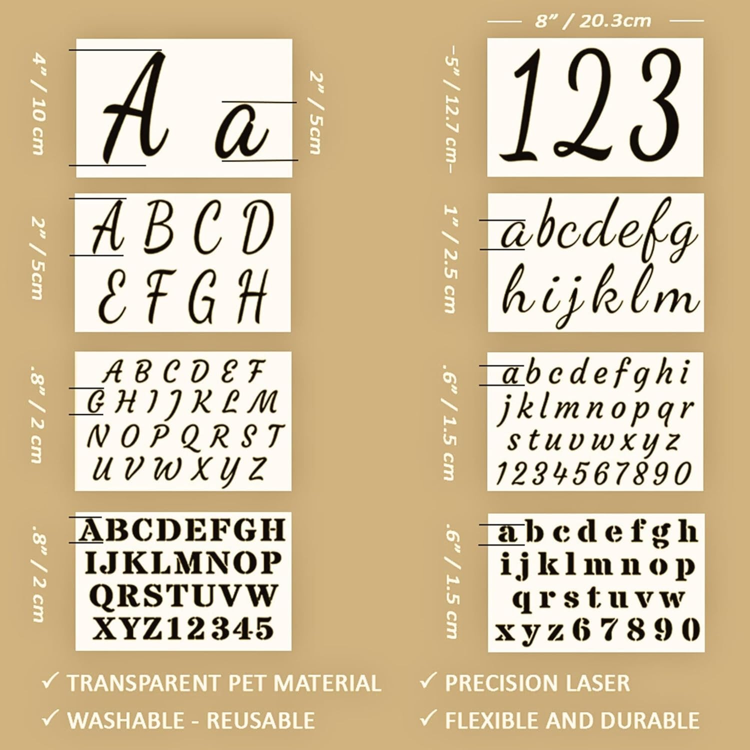 DLY Lifestyle 50 Pc Reusable Stencils for Painting on Wood