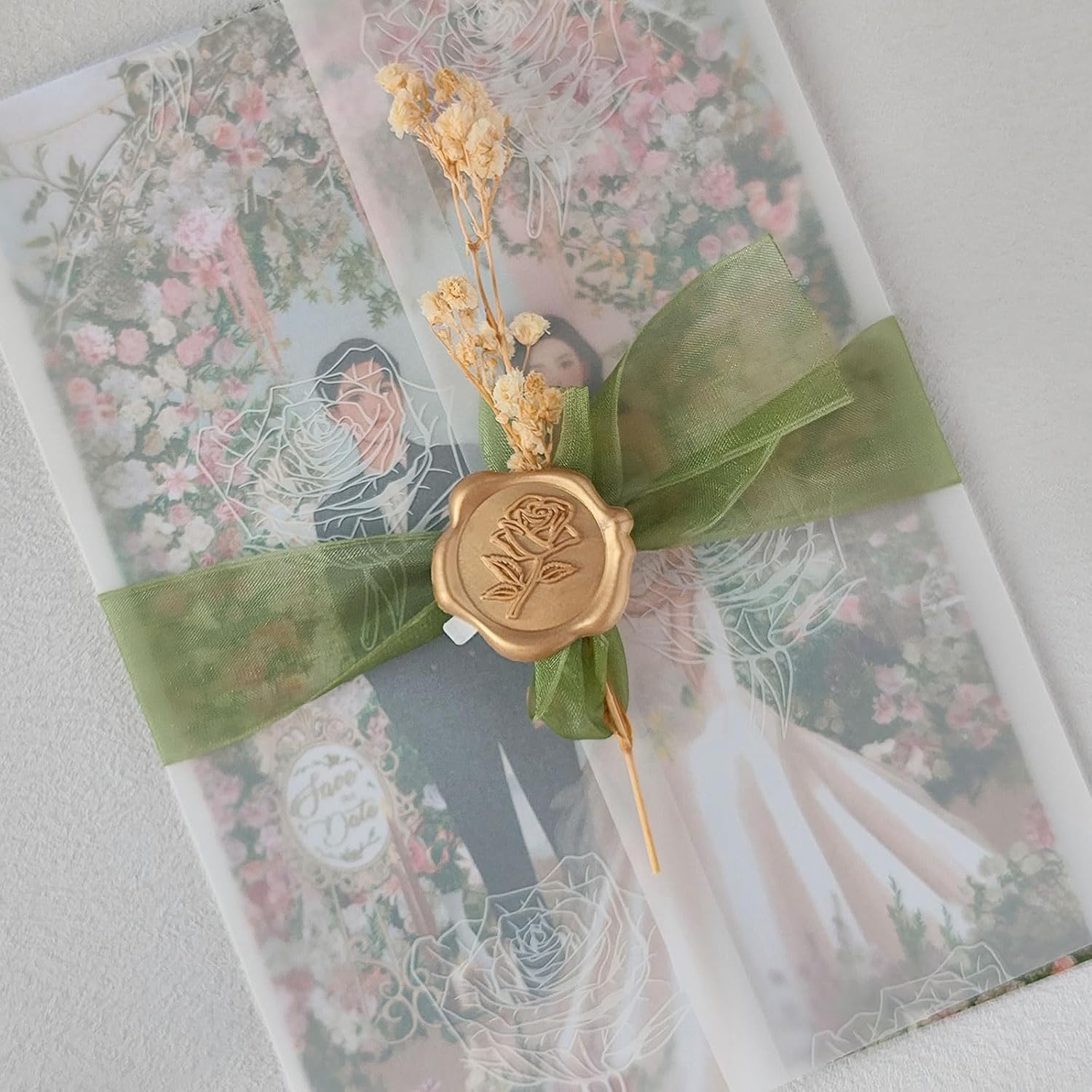 Wax Seal Stickers 3D Rose Wedding Invitation Decor