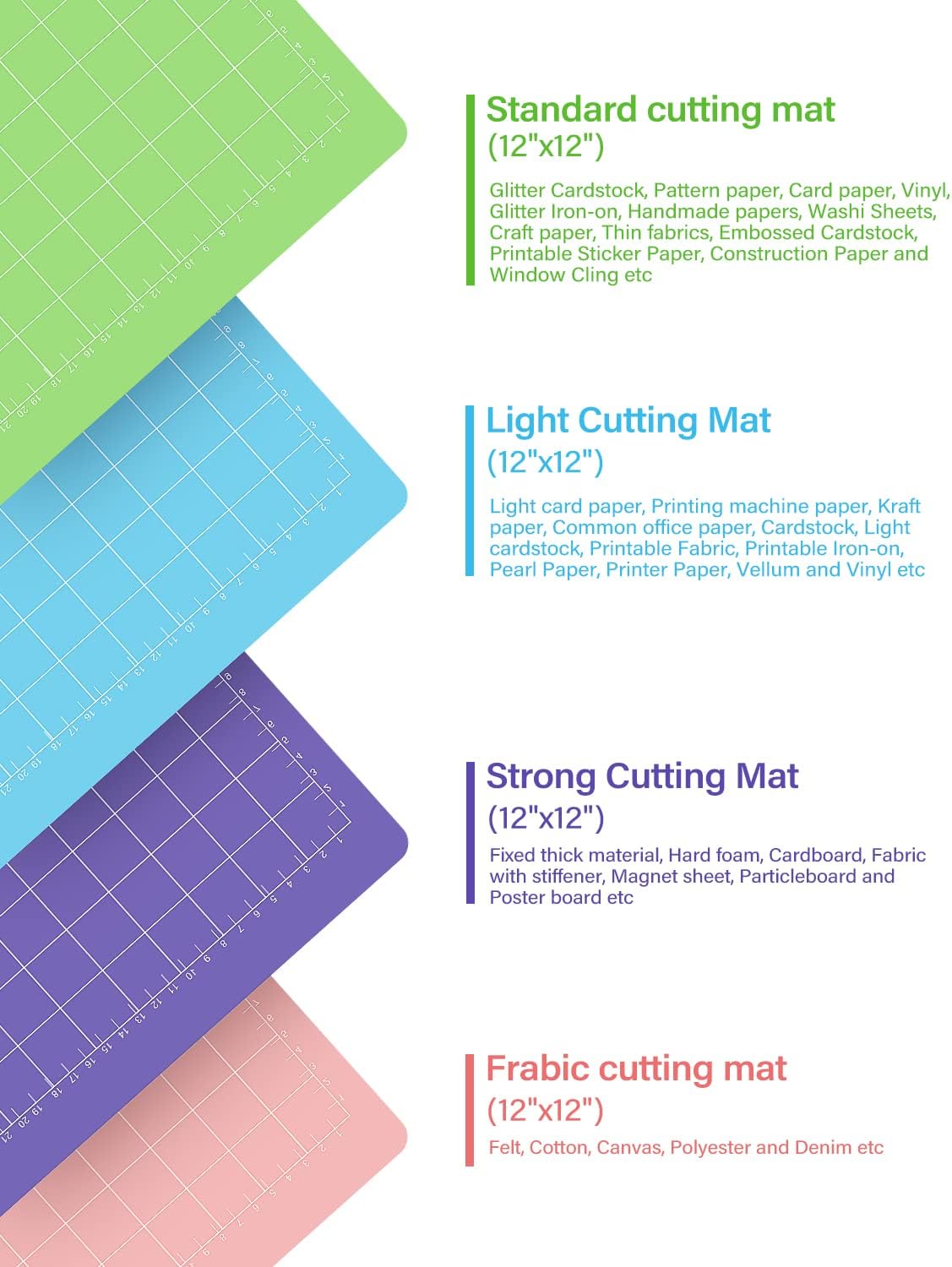 Gwybkq 12 Pack Cutting Mats 12x12 Inches