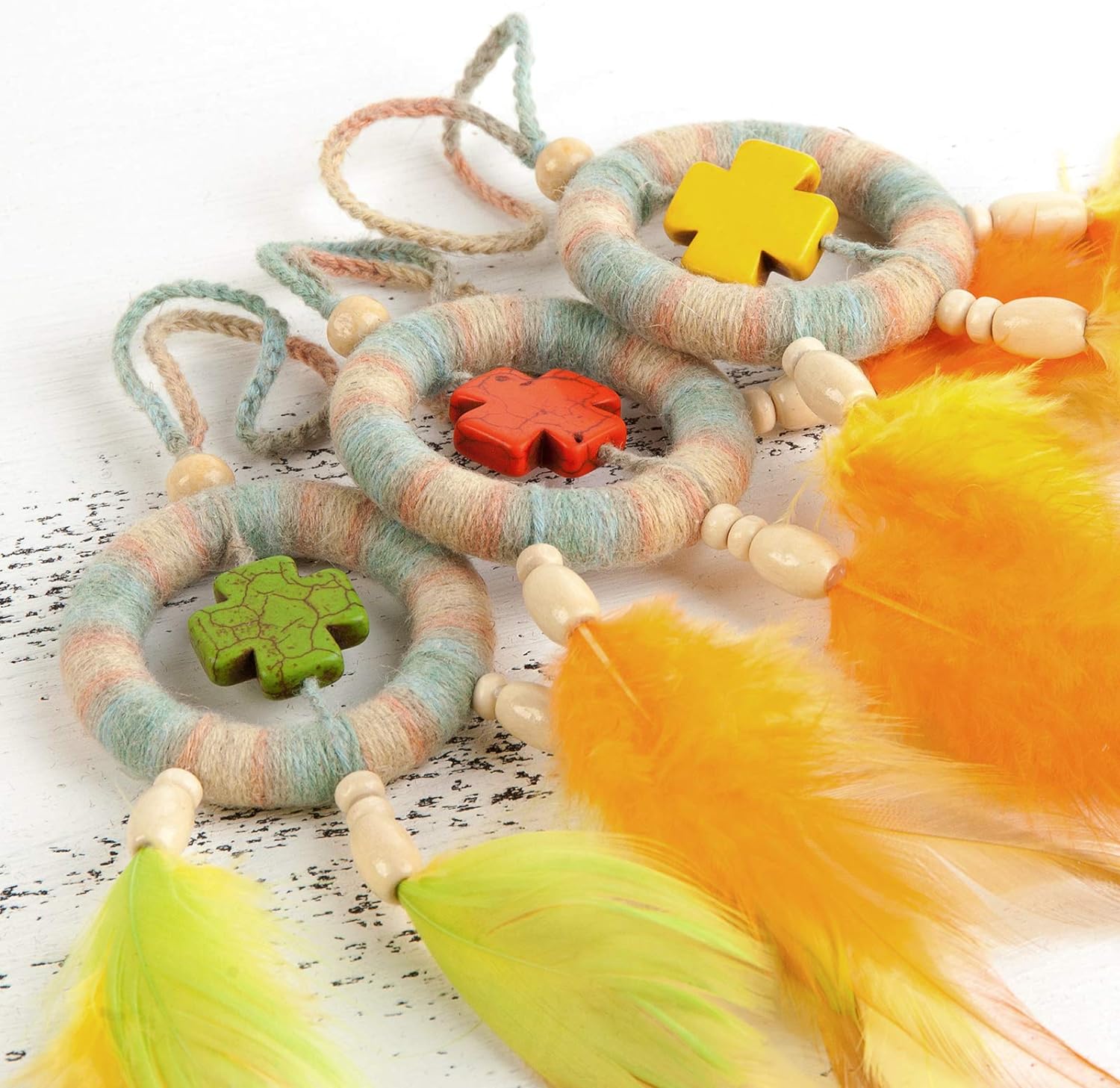 20 Pcs Gold Moon Dream Catcher Rings Hoops