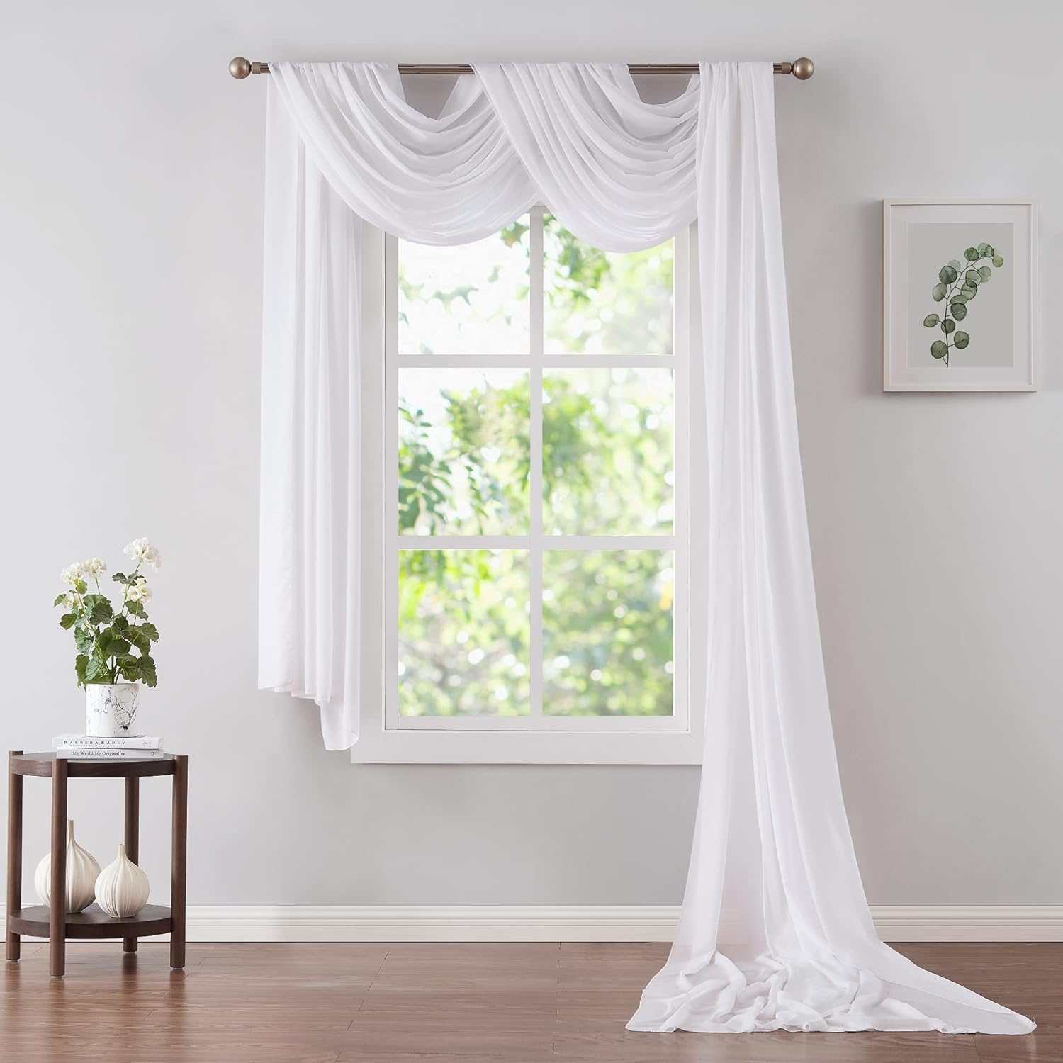 24 Feet White Chiffon Table Runner Fabric