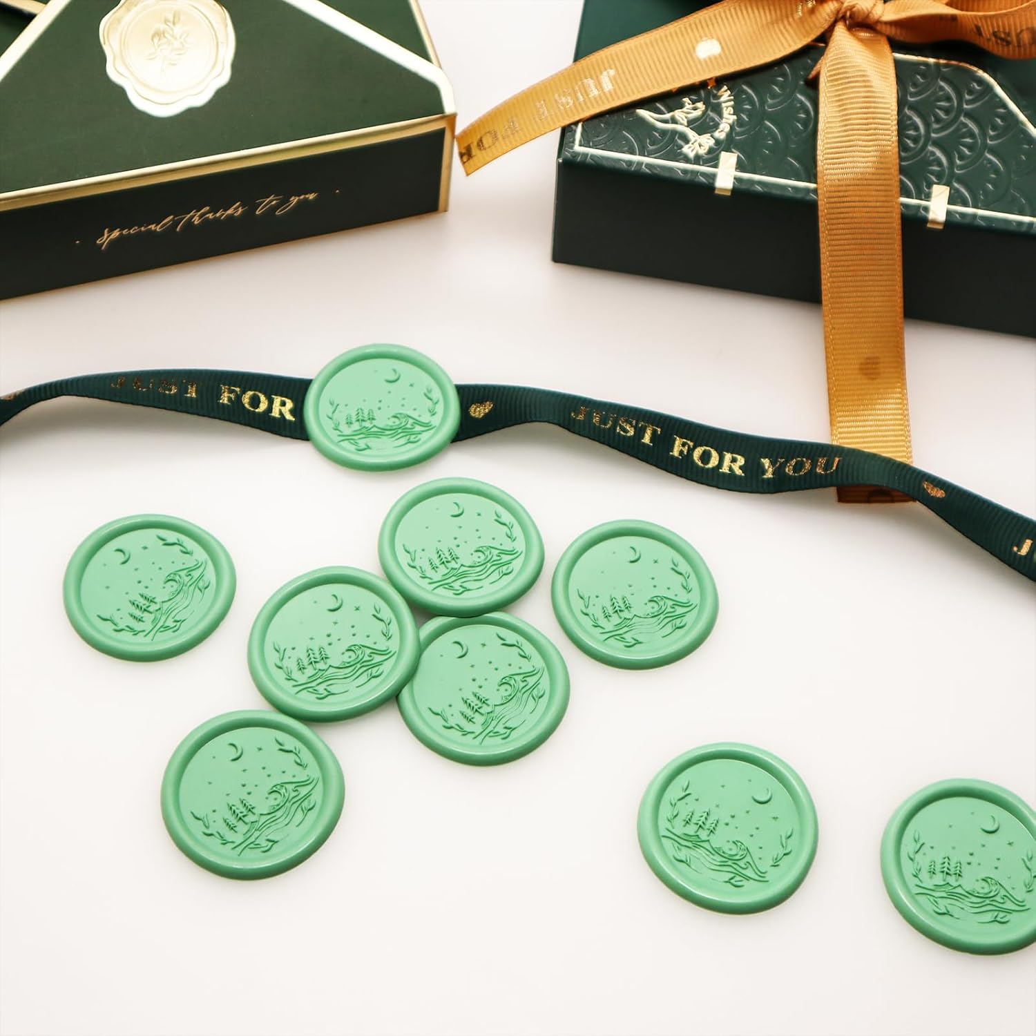 QINGNING Wax Seal Sticker 50Pcs for Envelopes and Invitations