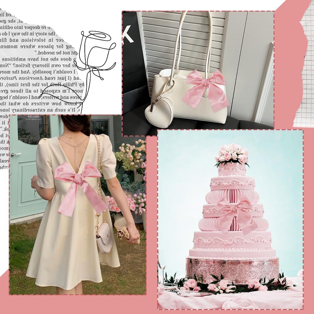 4 Inch Double Face Pink Satin Ribbon for Wedding and Crafts