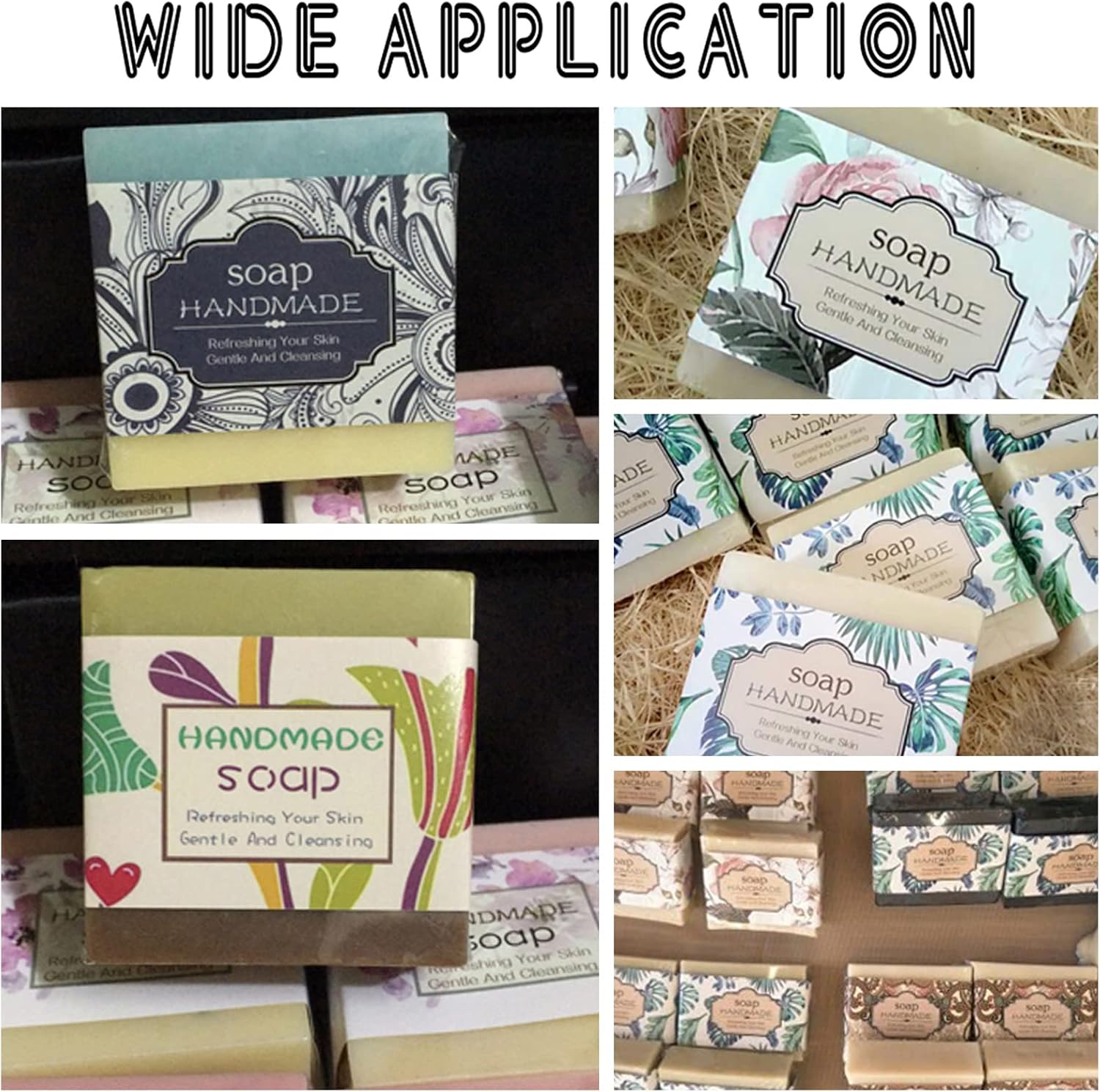 PH PandaHall 9 Styles Lace Wrap Paper Tape 90PCS for Soap Packaging