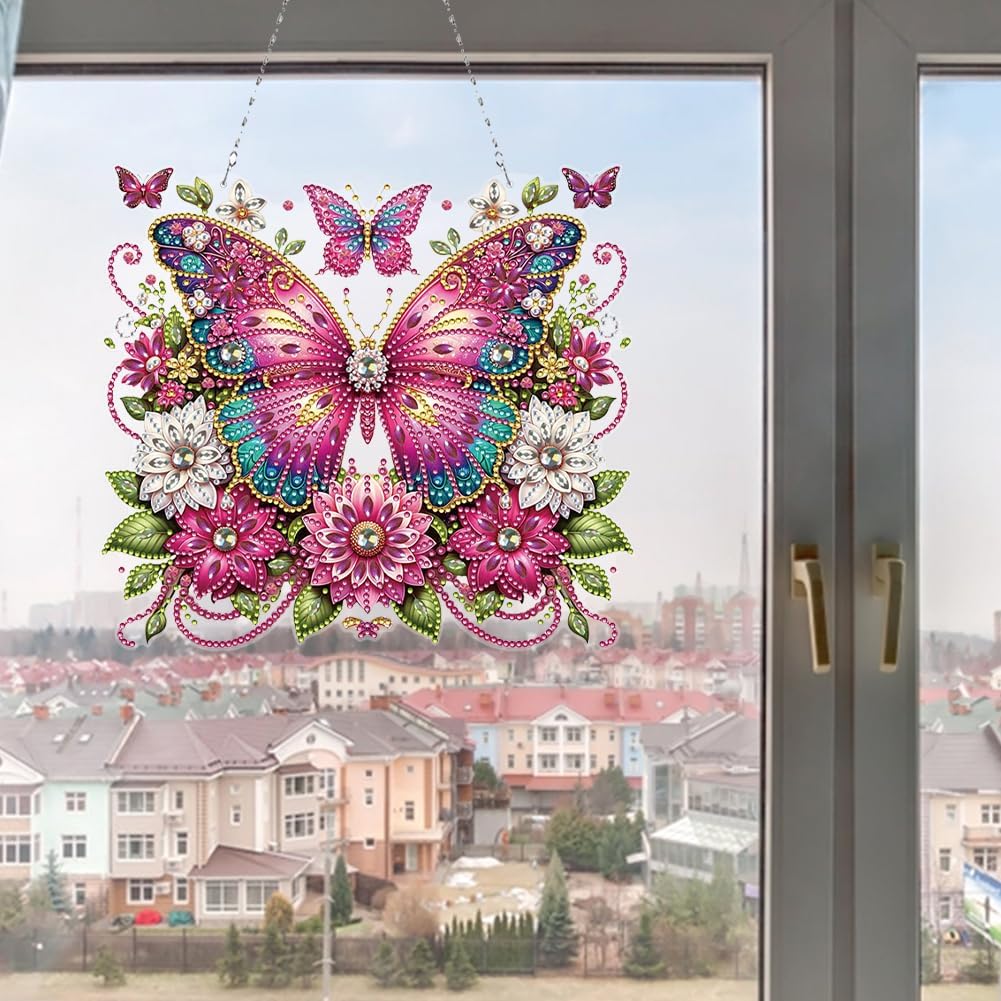 Gorgeous Flowers and Butterflies Diamond Art Kit with 5D Design