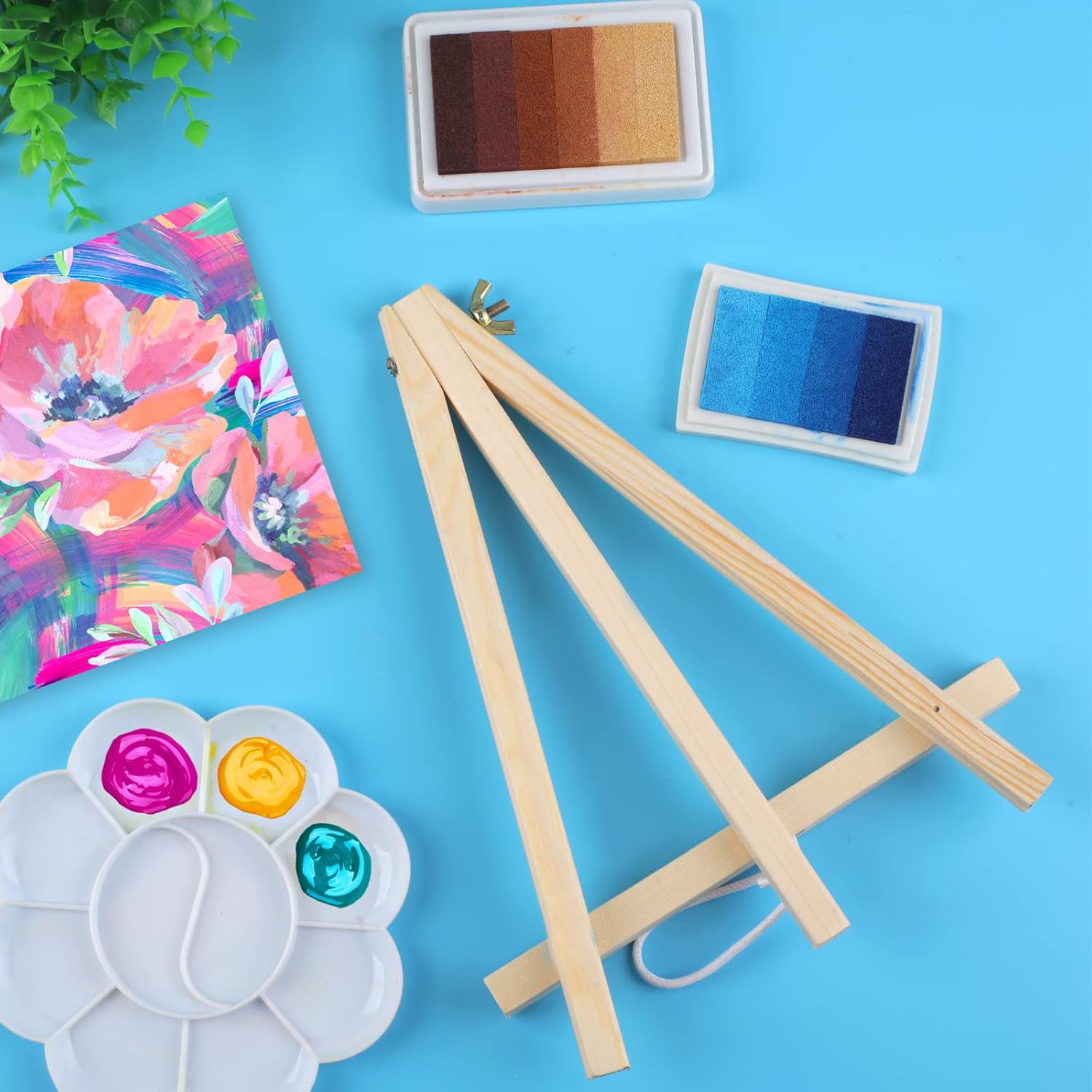 6PCS Wood Easels 9 Inches Tabletop Easels for Painting and Art