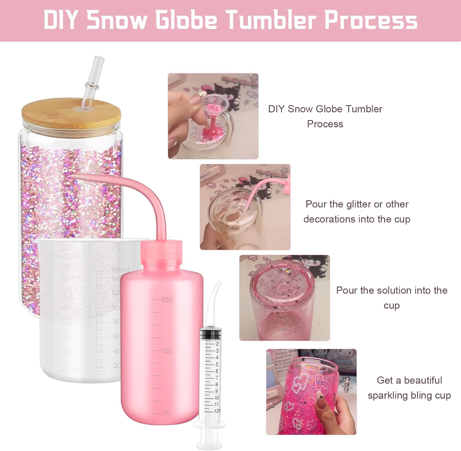 VEEVIIY 11 Piece Snow Globe Tumbler DIY Kit