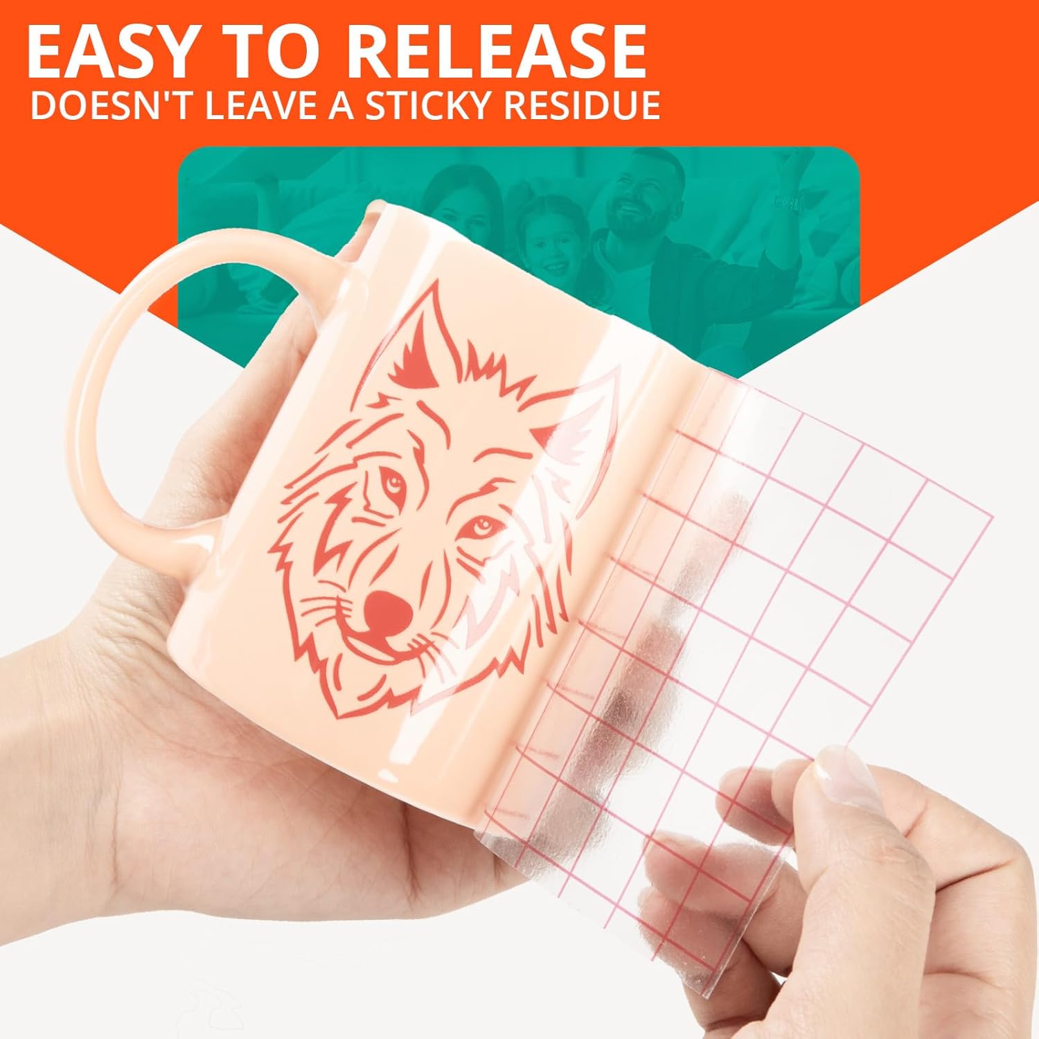 YRYM HT Transfer Tape for Vinyl 12x12ft with Red Grid