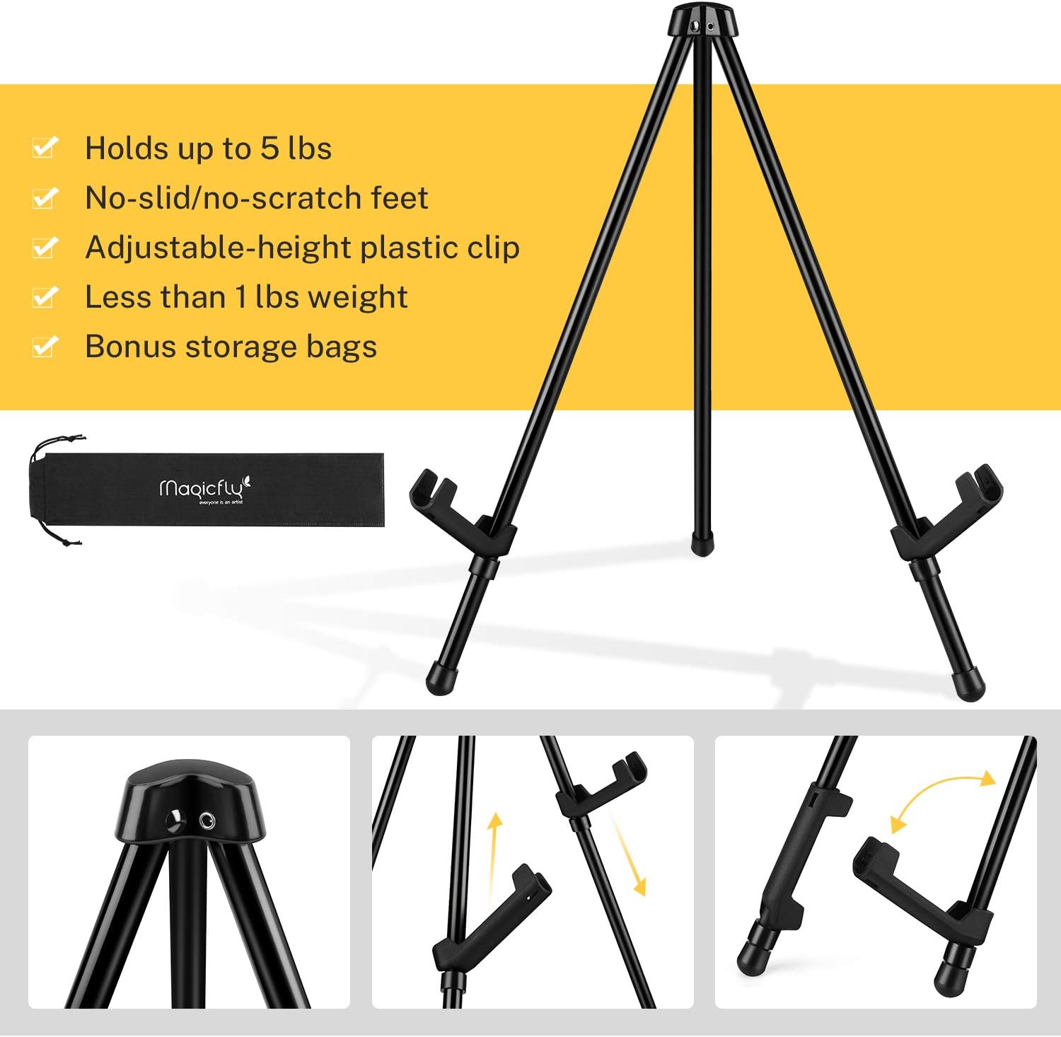 Magicfly 3 Pack Tabletop Easel with Storage Bags