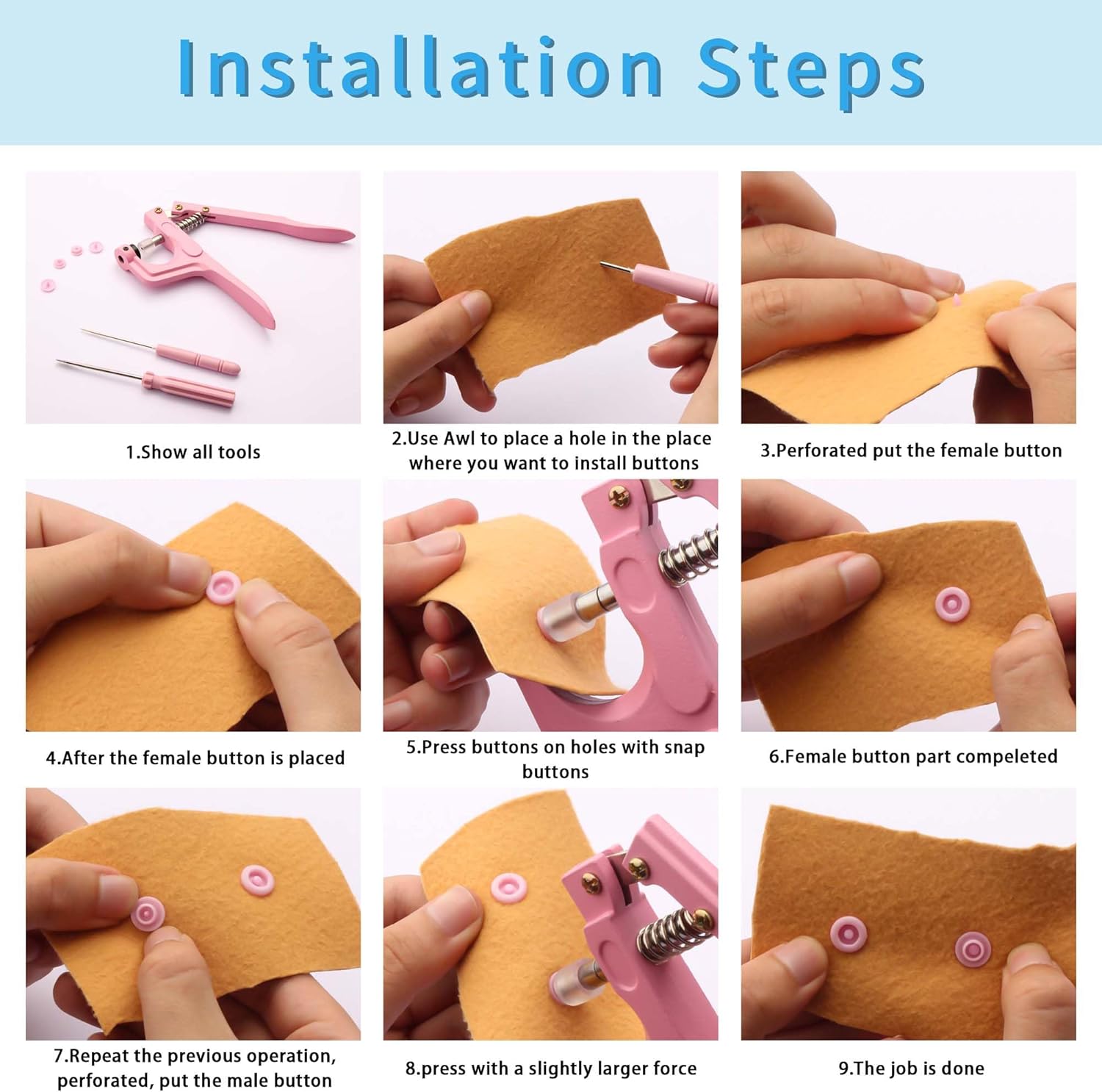 LYNDA Snaps and Snap Pliers Set 473 Pieces