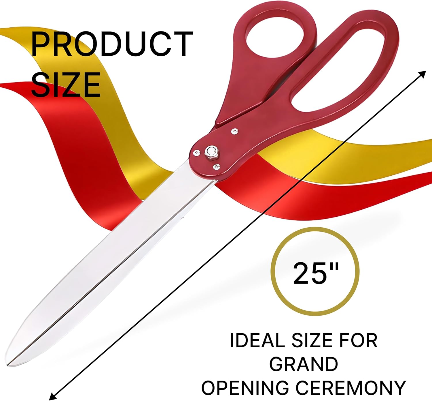 Grand Opening Ceremony Kit with 25 Inch Giant Red Scissors and Satin Ribbons