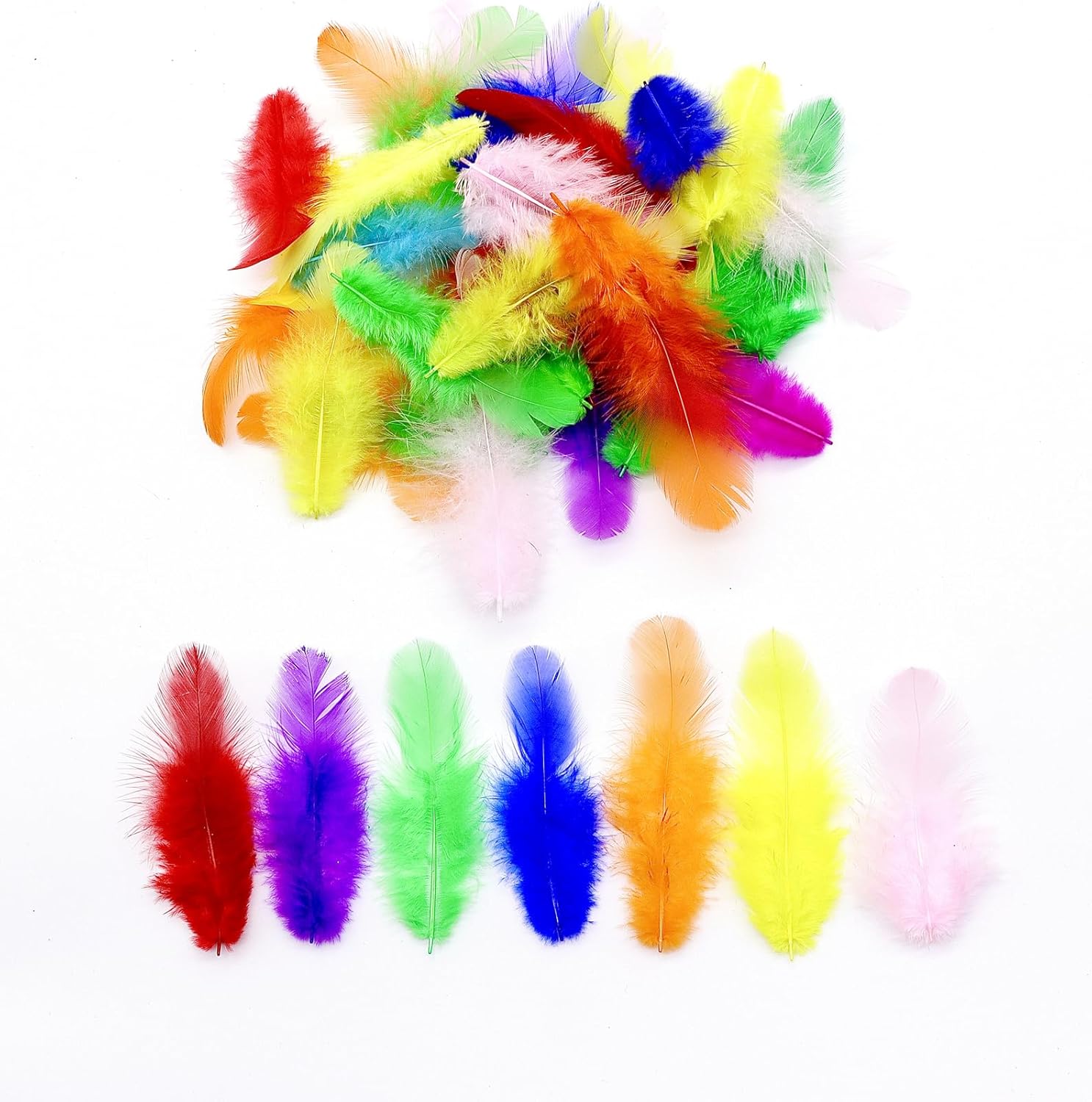 800Pcs Colorful Craft Rooster Feathers 3-5 Inch