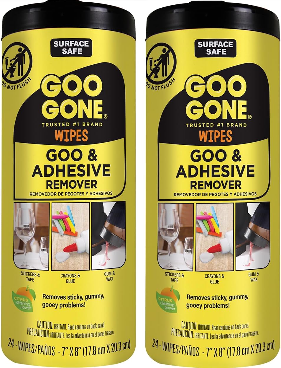 Goo Gone Adhesive Remover Wipes 2 Pack 48 Count