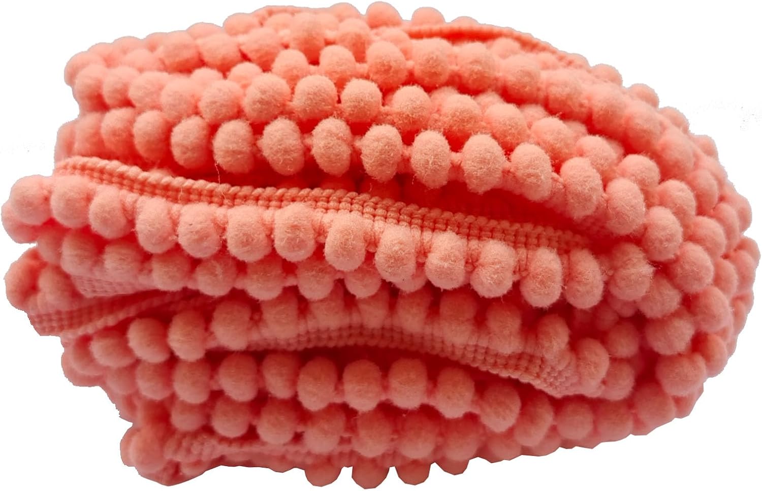 Mini Pom Pom Trim 8 Yards Peach 5mm Ball Fringe for Sewing
