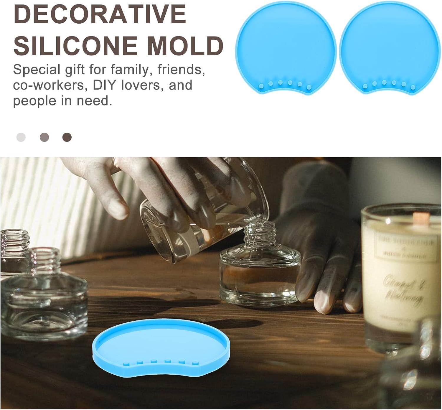 VICASKY 2pcs Mouse Ears Headband Silicone Molds DIY Crafting Supplies