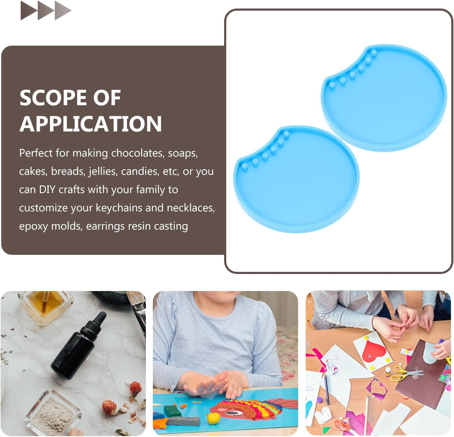 VICASKY 2pcs Mouse Ears Headband Silicone Molds DIY Crafting Supplies