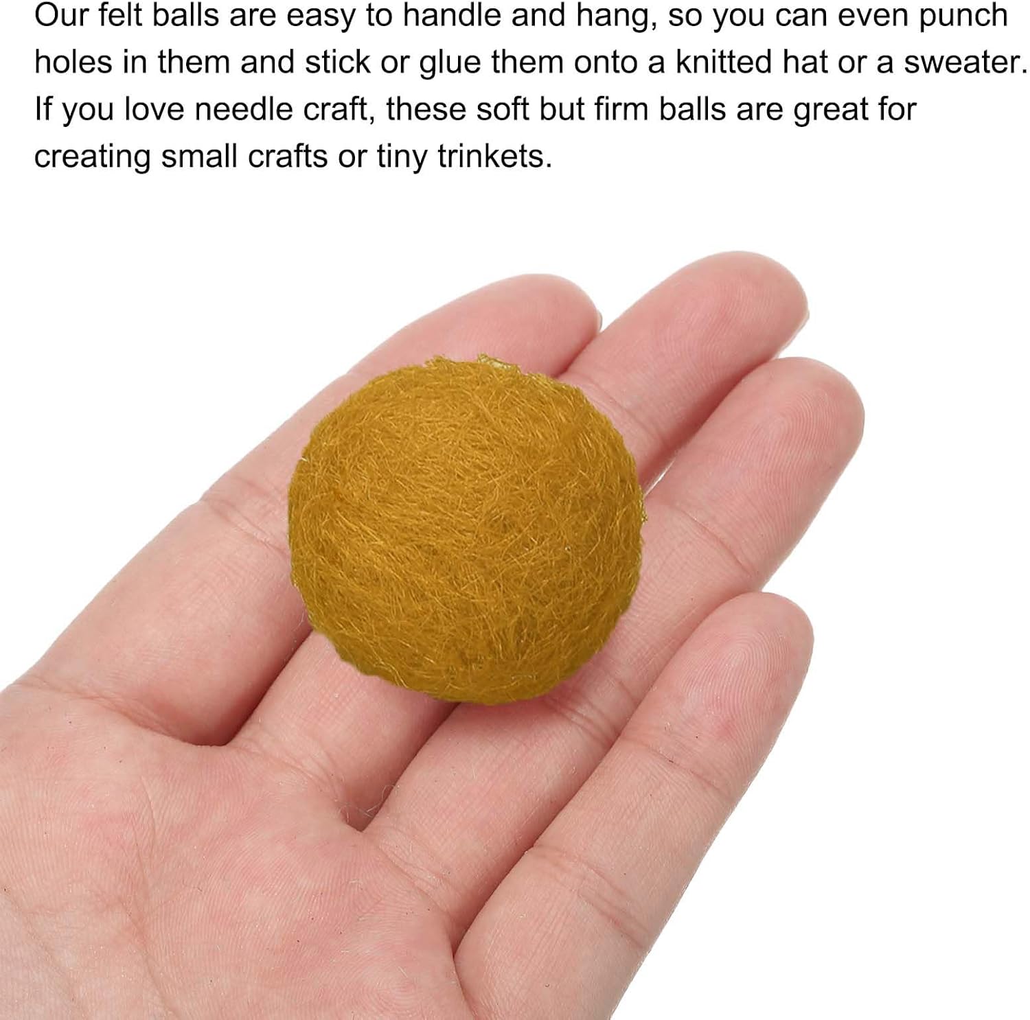 PATIKIL Wool Felt Balls Light Yellow 3cm Pack of 20