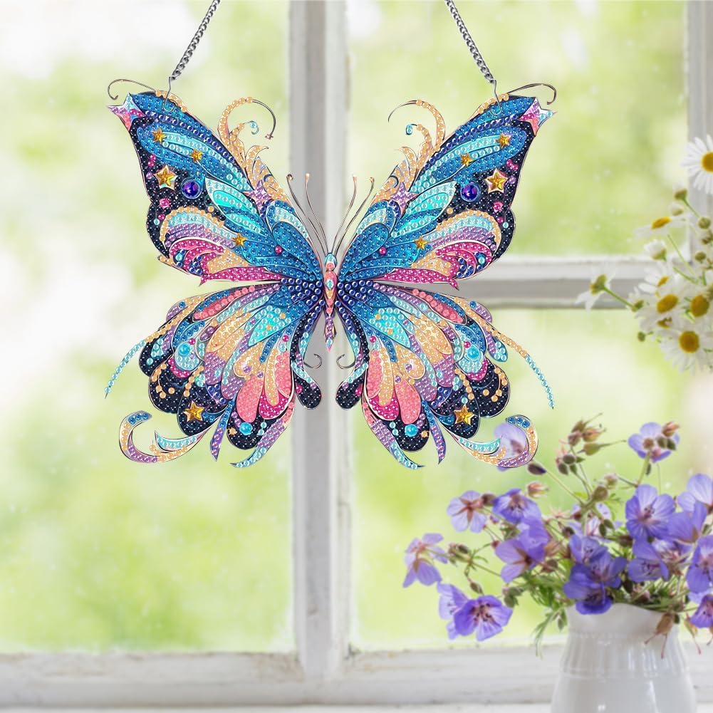 Charming Butterfly Diamond Art Kit 5D Crystal Hanging Ornament