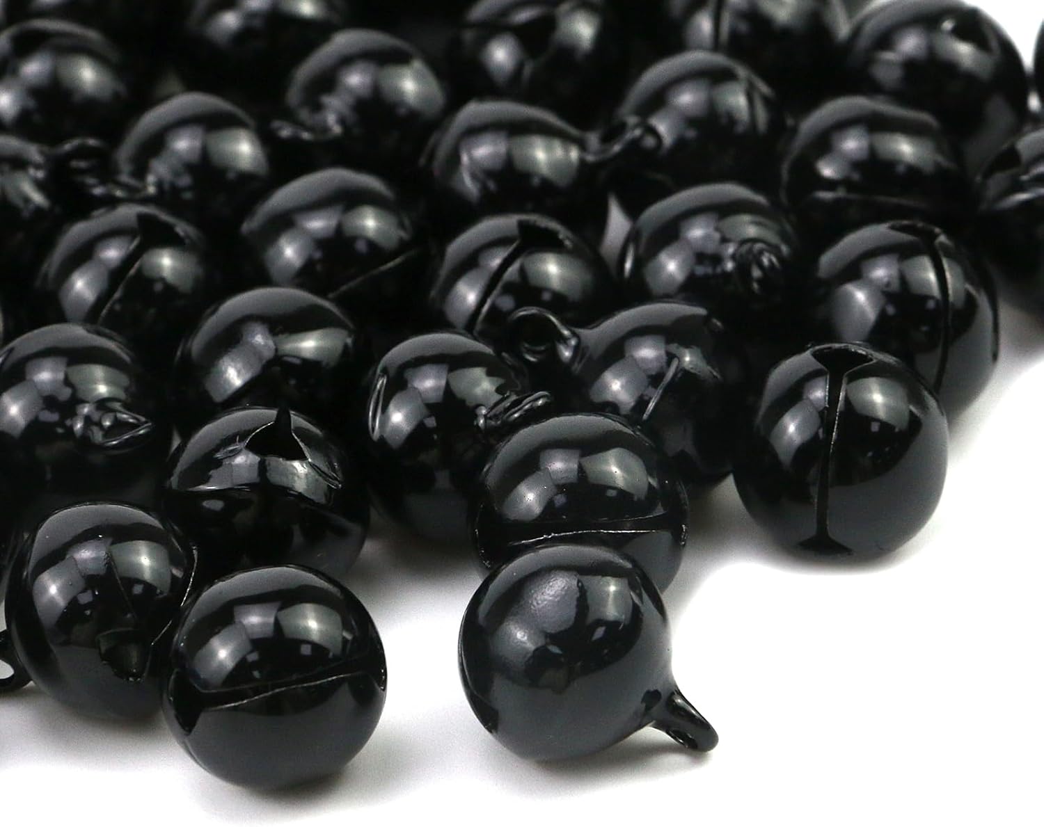 Xiaoyztan 50 Pcs Decorative Jingle Bells 14mm Black