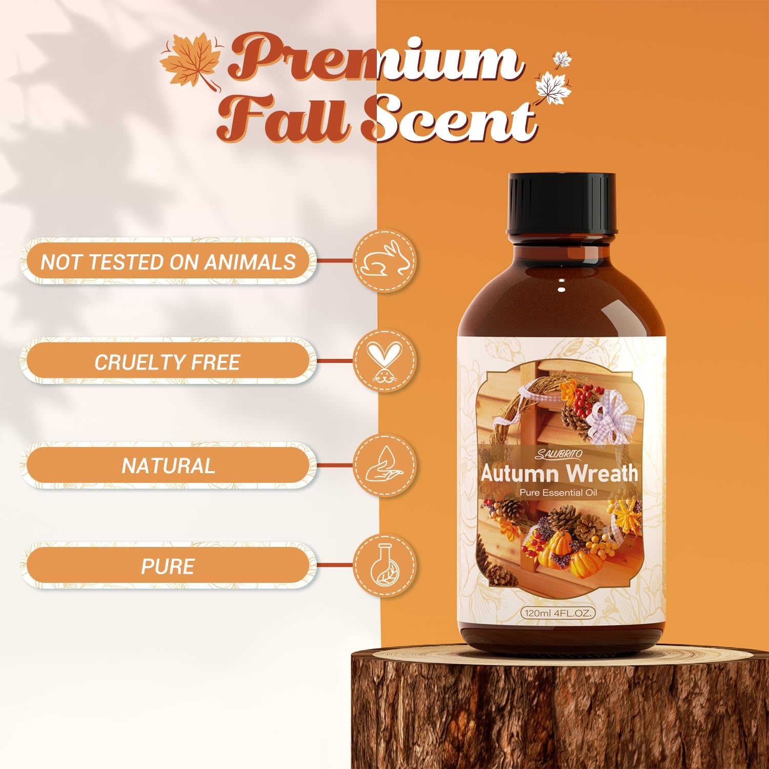 SALUBRITO Fall Essential Oil 4 Fl Oz for Diffuser and Candle