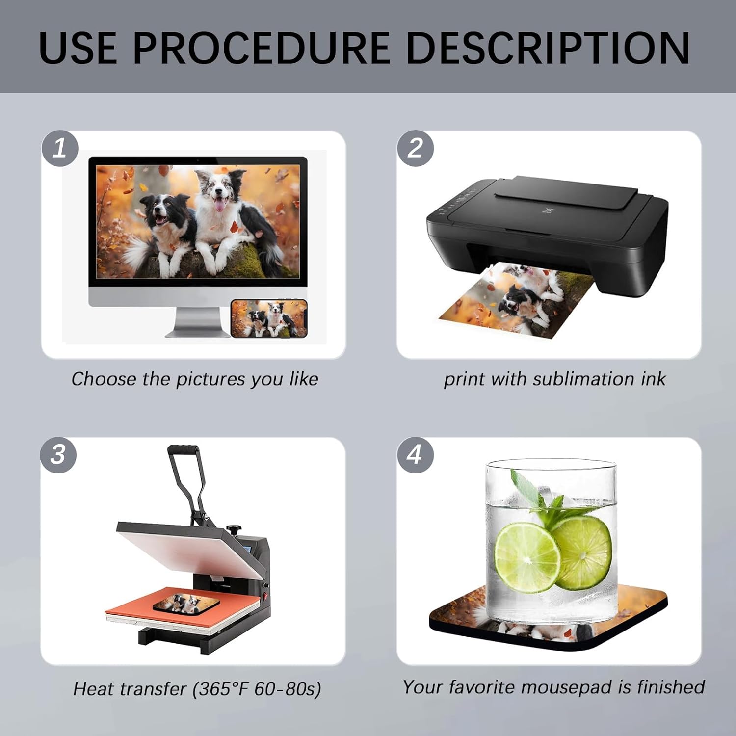 100PCS Sublimation Blank Coasters Heat Press Mats