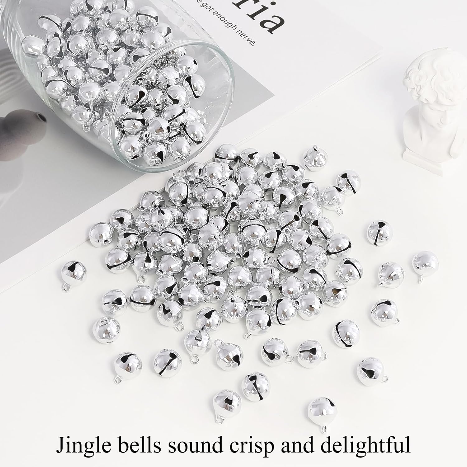 12 Inch Silver Jingle Bells 120 Pcs Craft Decor Items