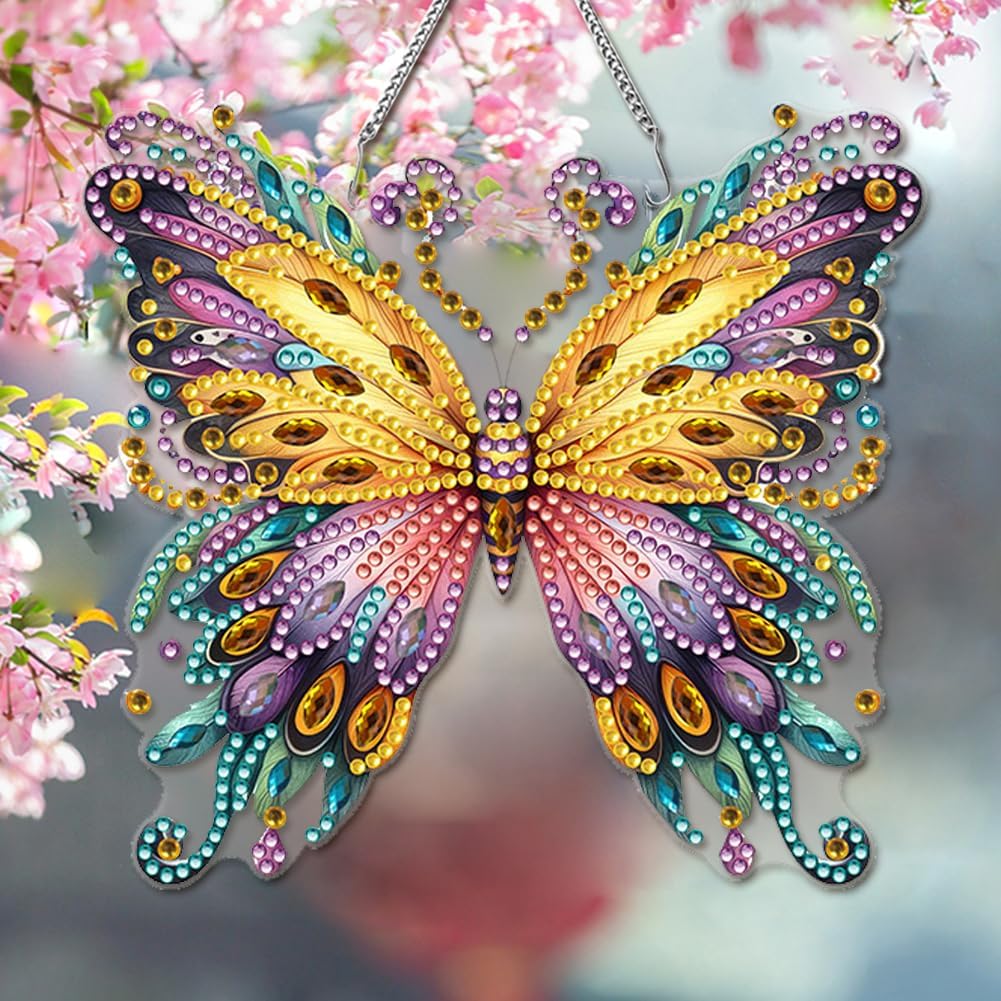 Beautiful Butterfly Owl Diamond Art Kit 5D Hanging Ornament