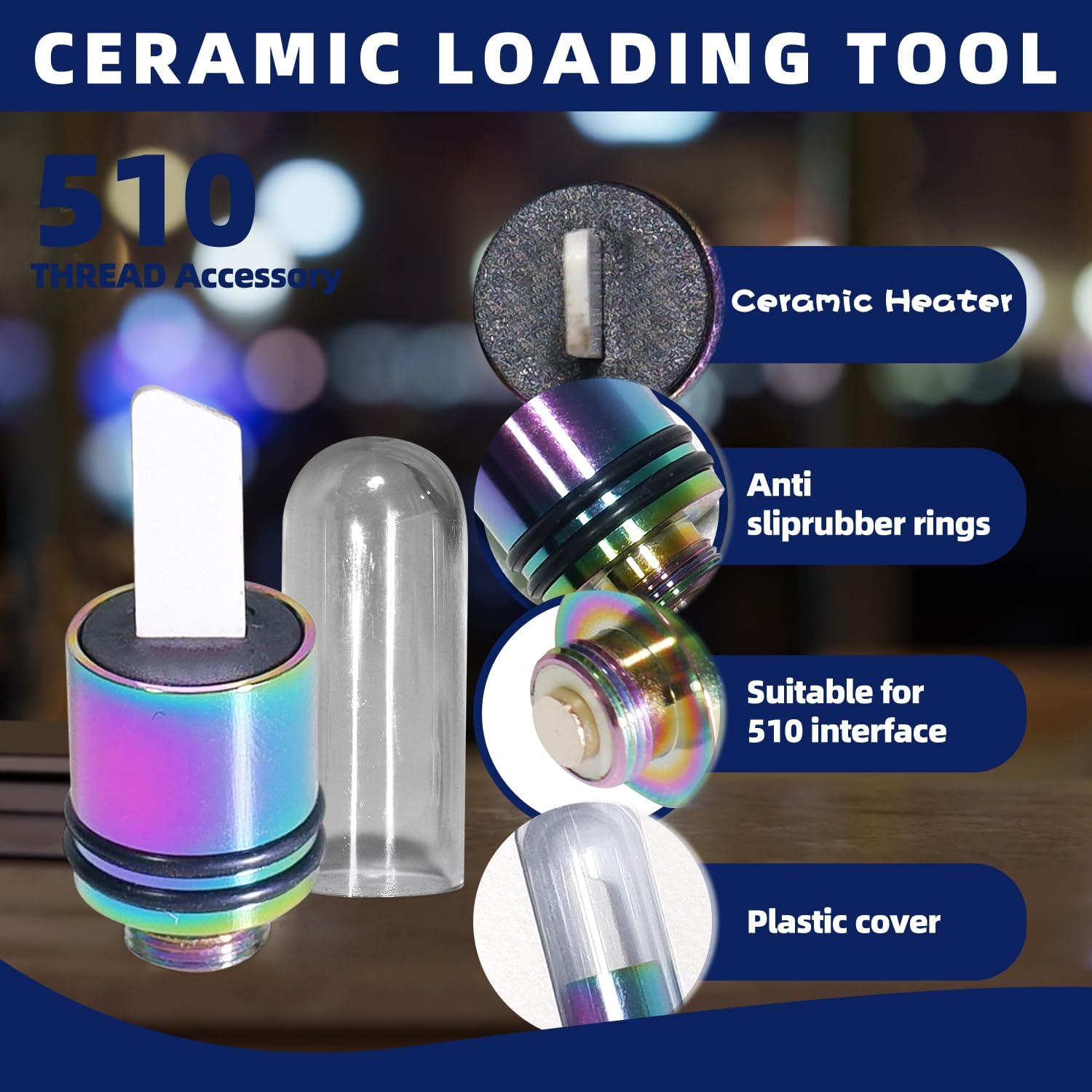 Ceramic Heating Knife Multi-Tool for Slicing Wax and Viscous Oil Rainbow