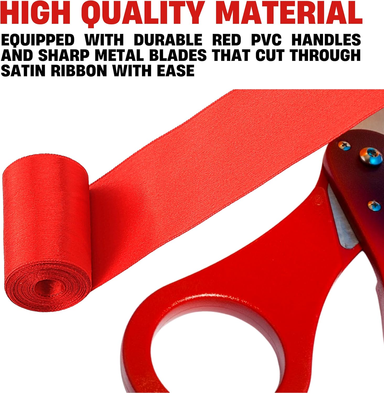 Grand Opening Ribbon Cutting Kit with 25 Scissors and Red Ribbon