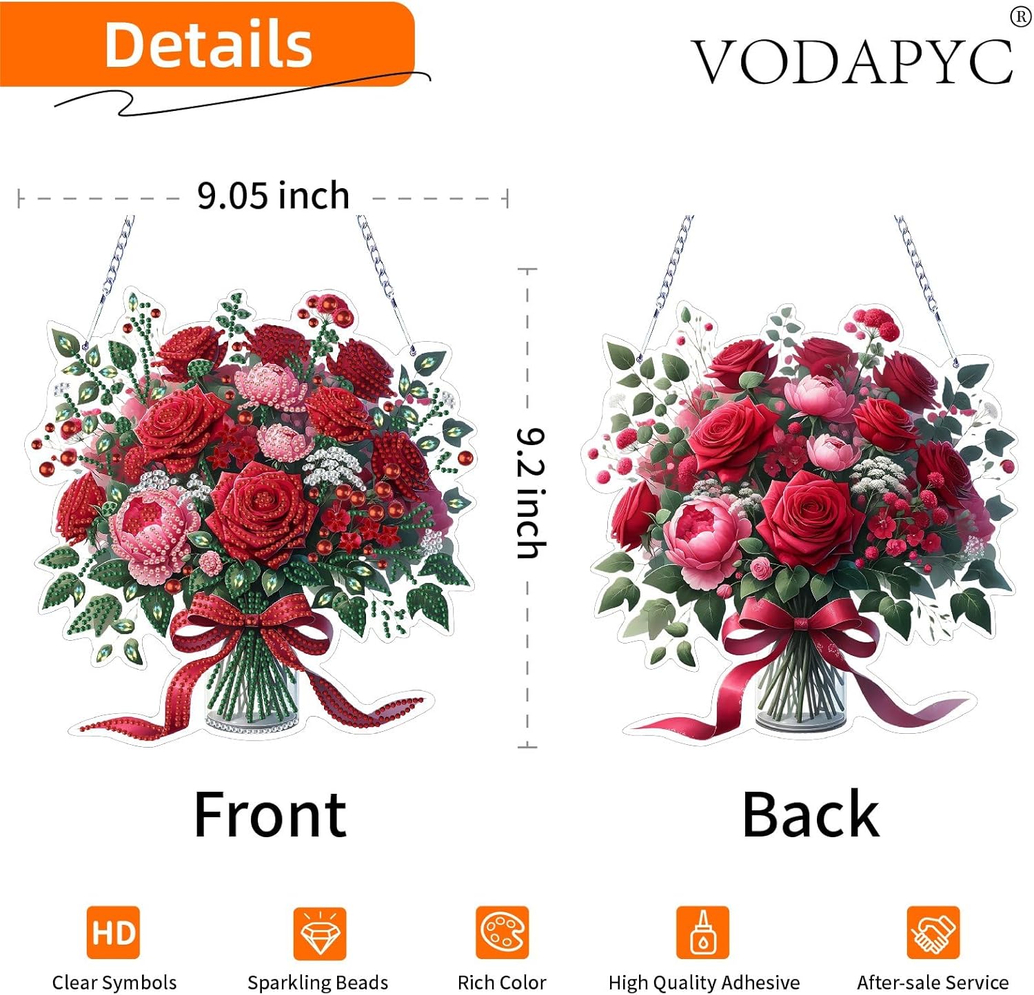 VODAPYC Rose Diamond Art Hanging Kit for Adults