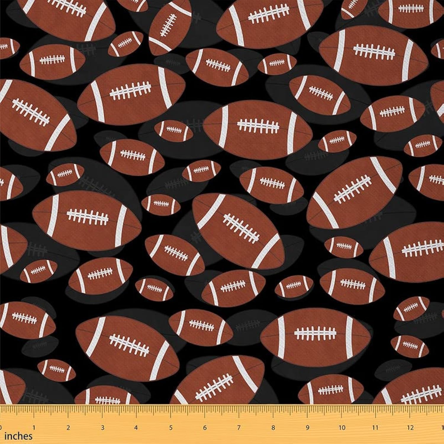 Feelyou Football Upholstery Fabric 1 Yard Brown Black