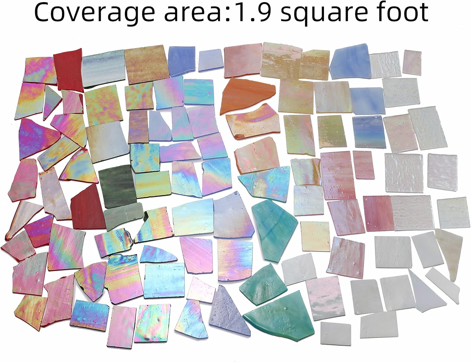 Lanyani Iridescent Stained Glass Mosaic Tiles 1Kg Pack