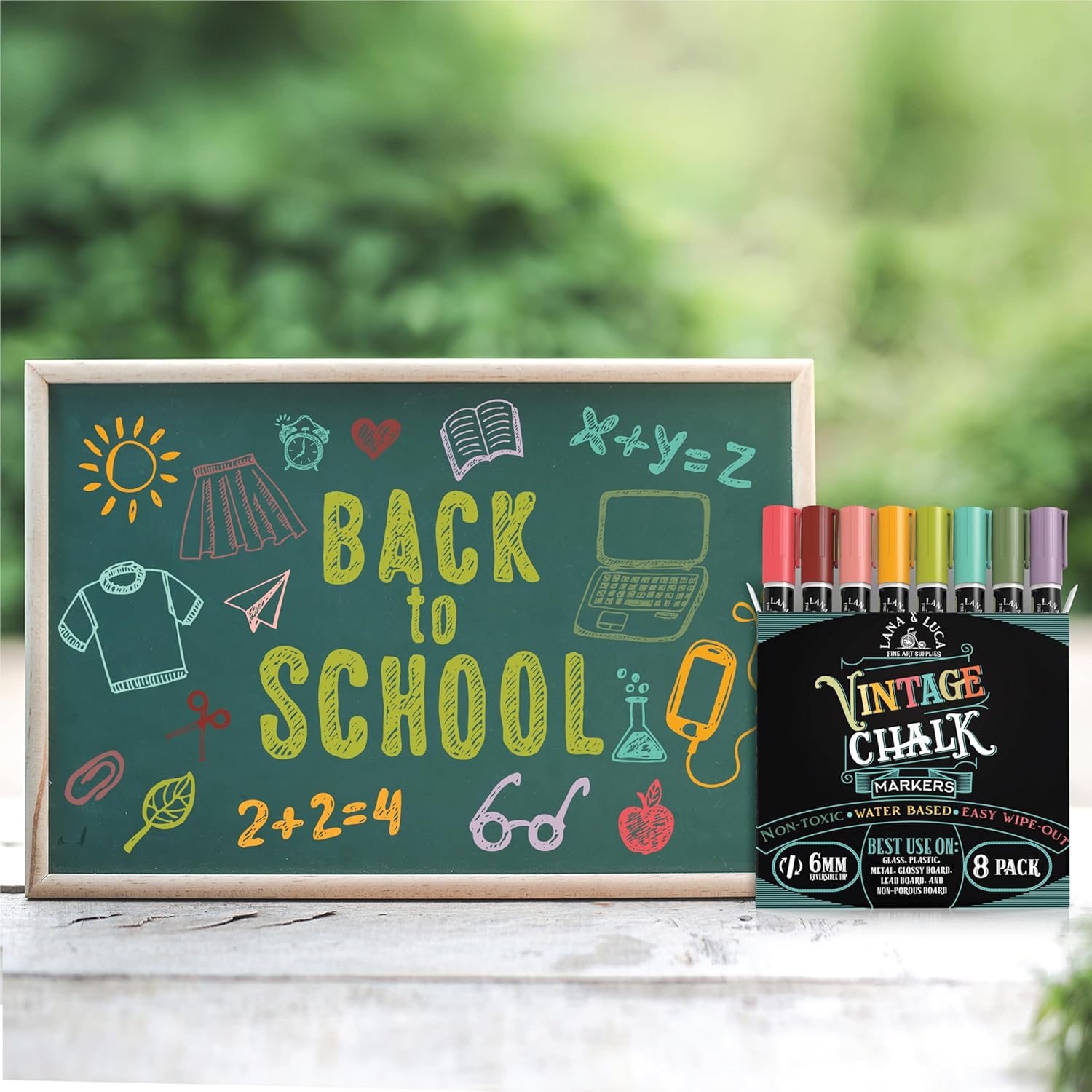 LANA LUCA Liquid Chalk Markers for Blackboards 8 Pack