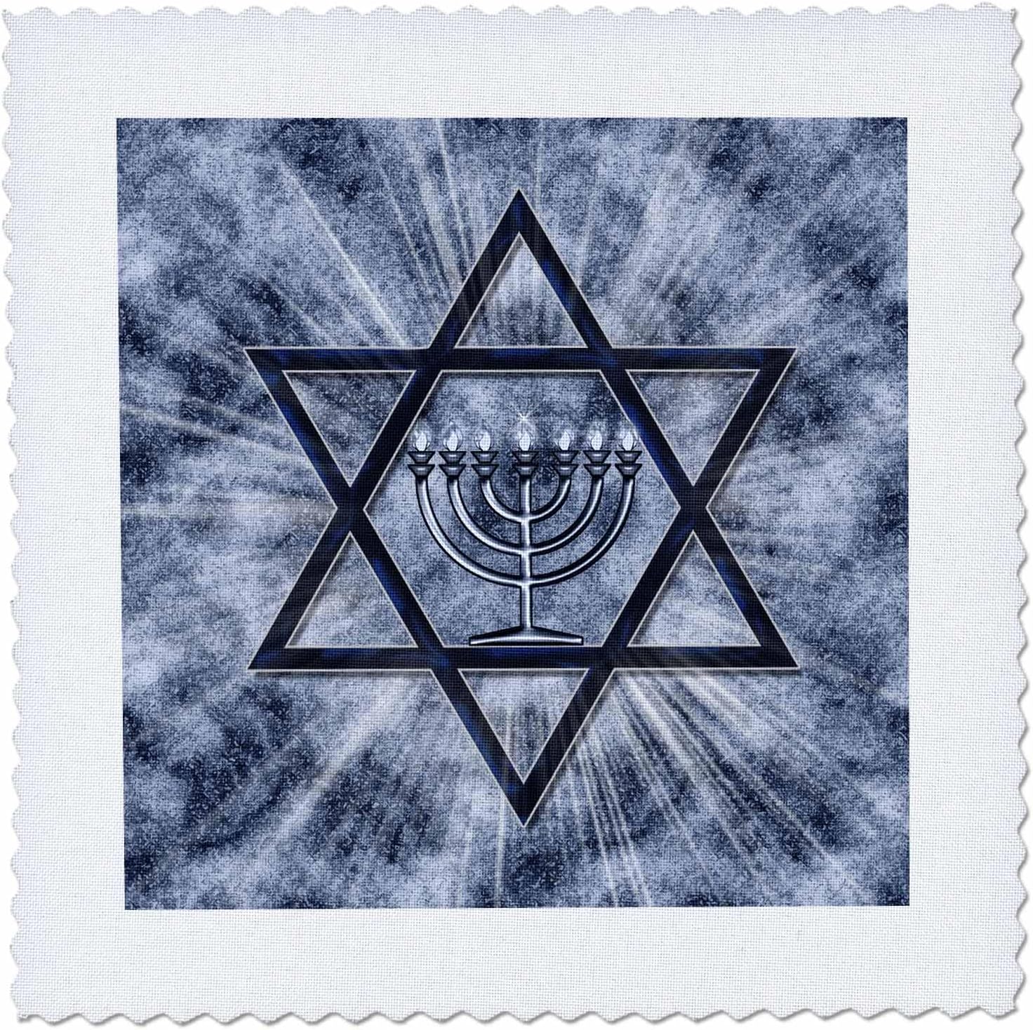3dRose qs_52283_1 Hanukkah Menorah Quilt Square