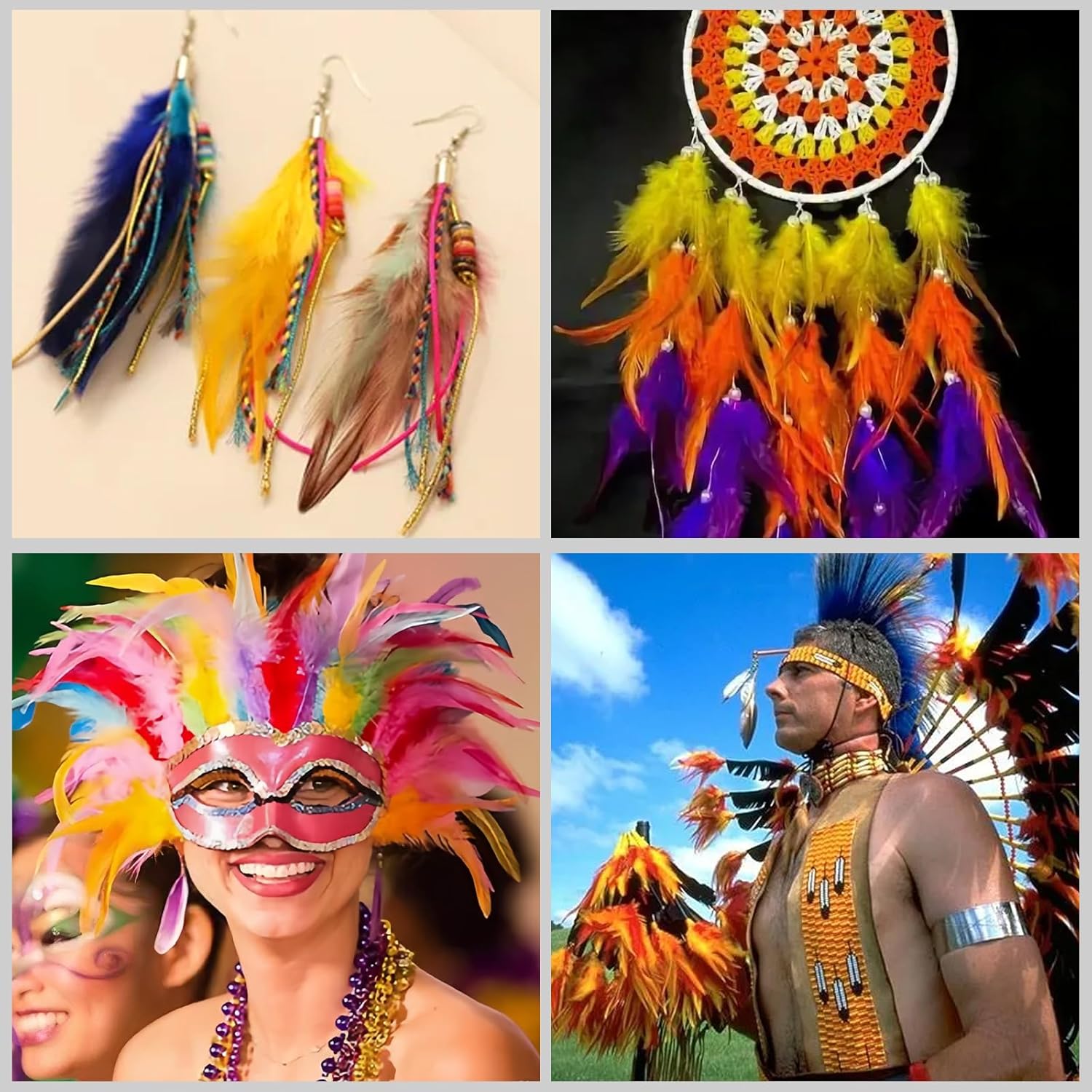 240pcs Colorful Rooster Feathers for Crafting